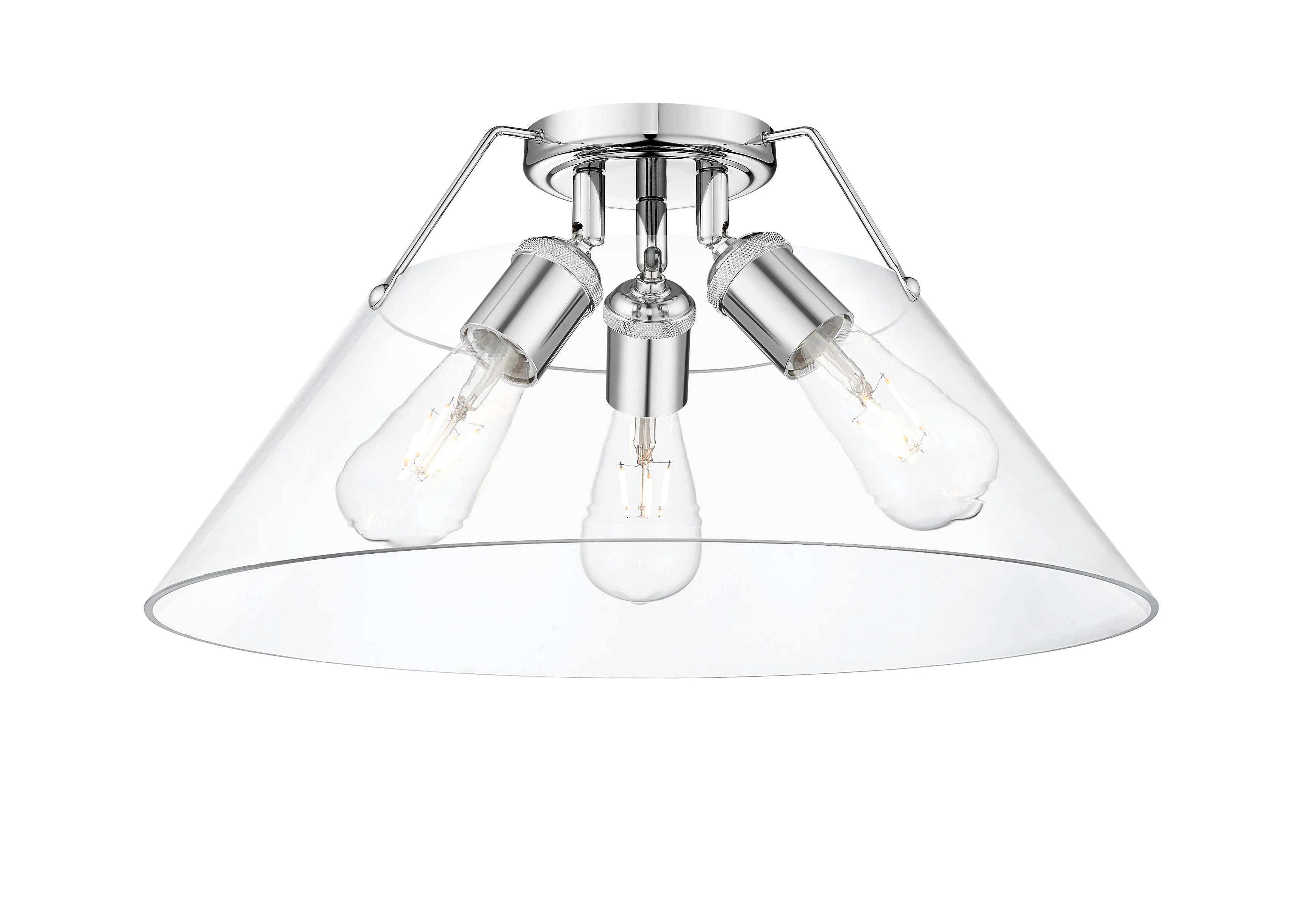 Orwell 3-light Flush Mount in Chrome and Clear Glass