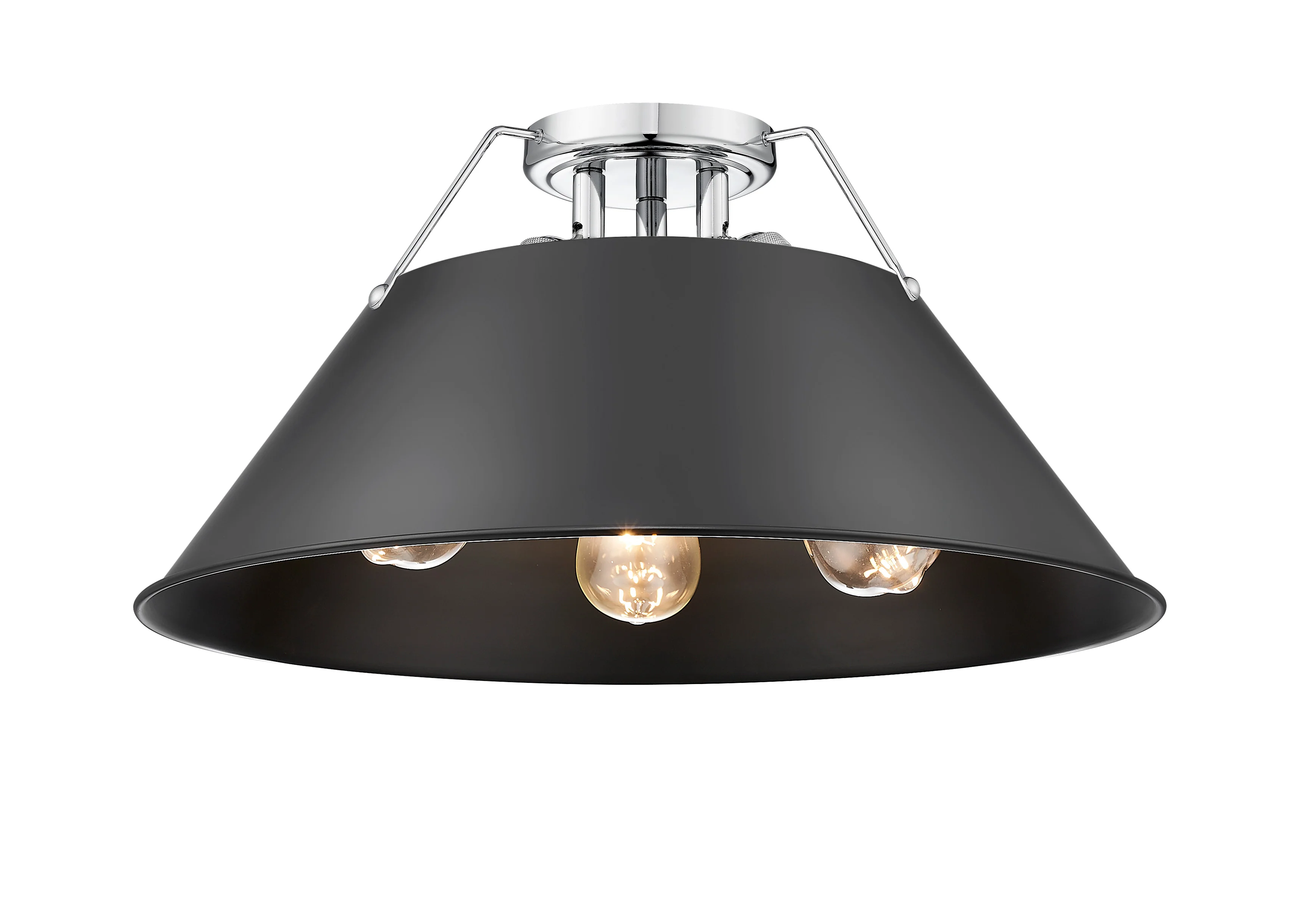 Orwell 3-light Flush Mount in Chrome and Matte Black shade