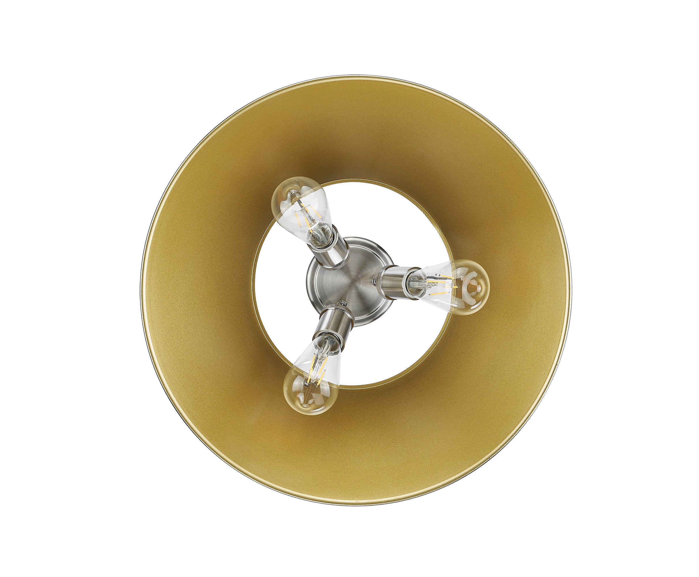 Orwell 3-light Flush Mount in Pewter and Aged Brass shade - Image 2