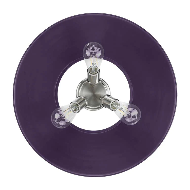 Orwell 3-light Flush Mount in Pewter and Exotic Purple shade - Image 2