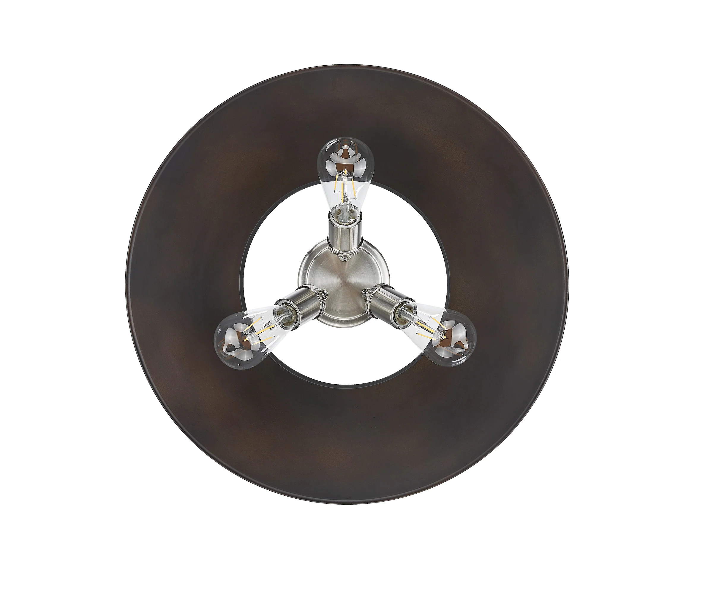 Orwell 3-light Flush Mount in Pewter and Rubbed Bronze shade - Image 2
