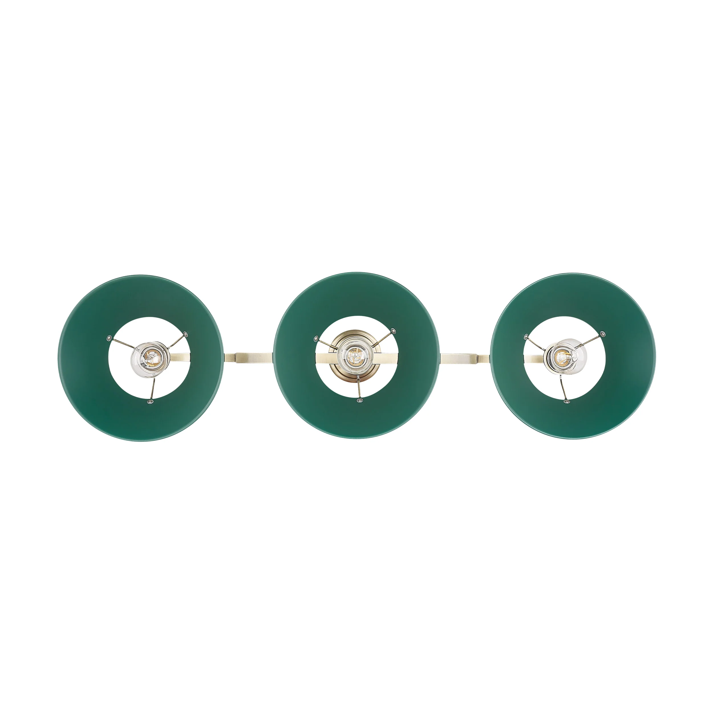 Orwell 3-light Island Light in Aged Brass and Pine Green shade - Image 3