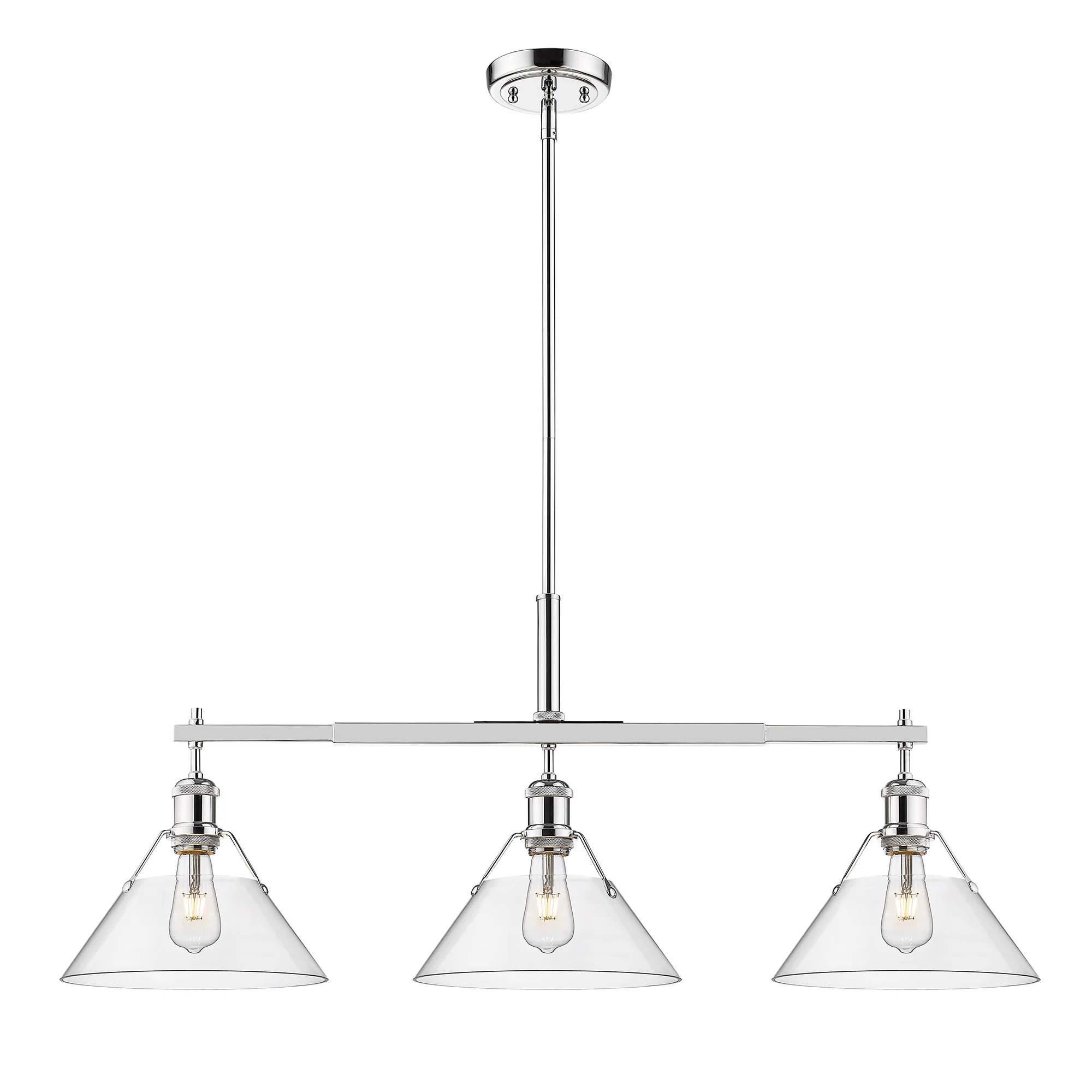 Orwell 3-light Island Light in Chrome and Clear Glass