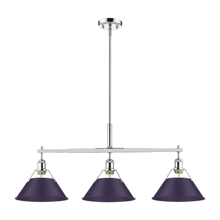 Orwell 3-light Island Light in Chrome and Exotic Purple shade