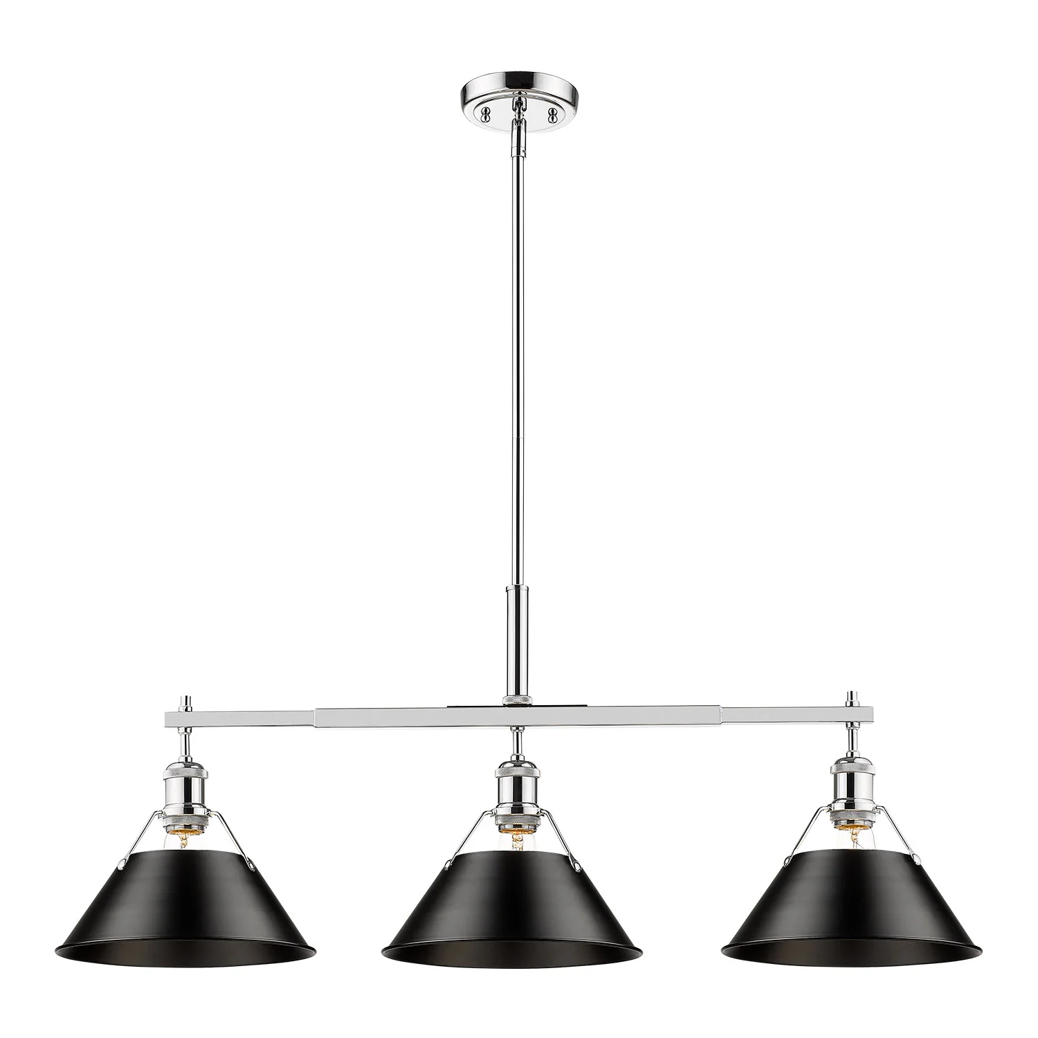 Orwell 3-light Island Light in Chrome and Matte Black shade