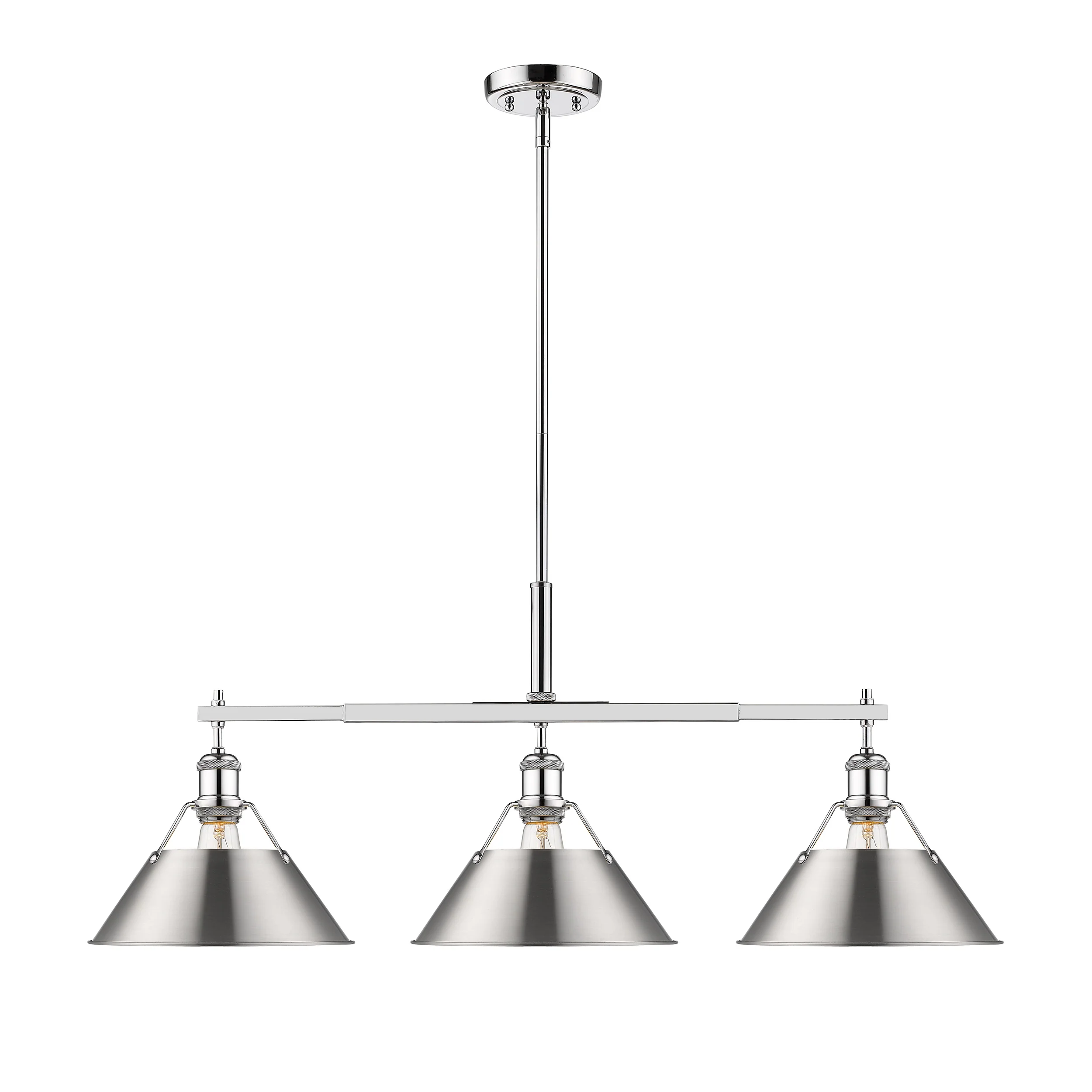 Orwell 3-light Island Light in Chrome and Pewter shade - Image 2