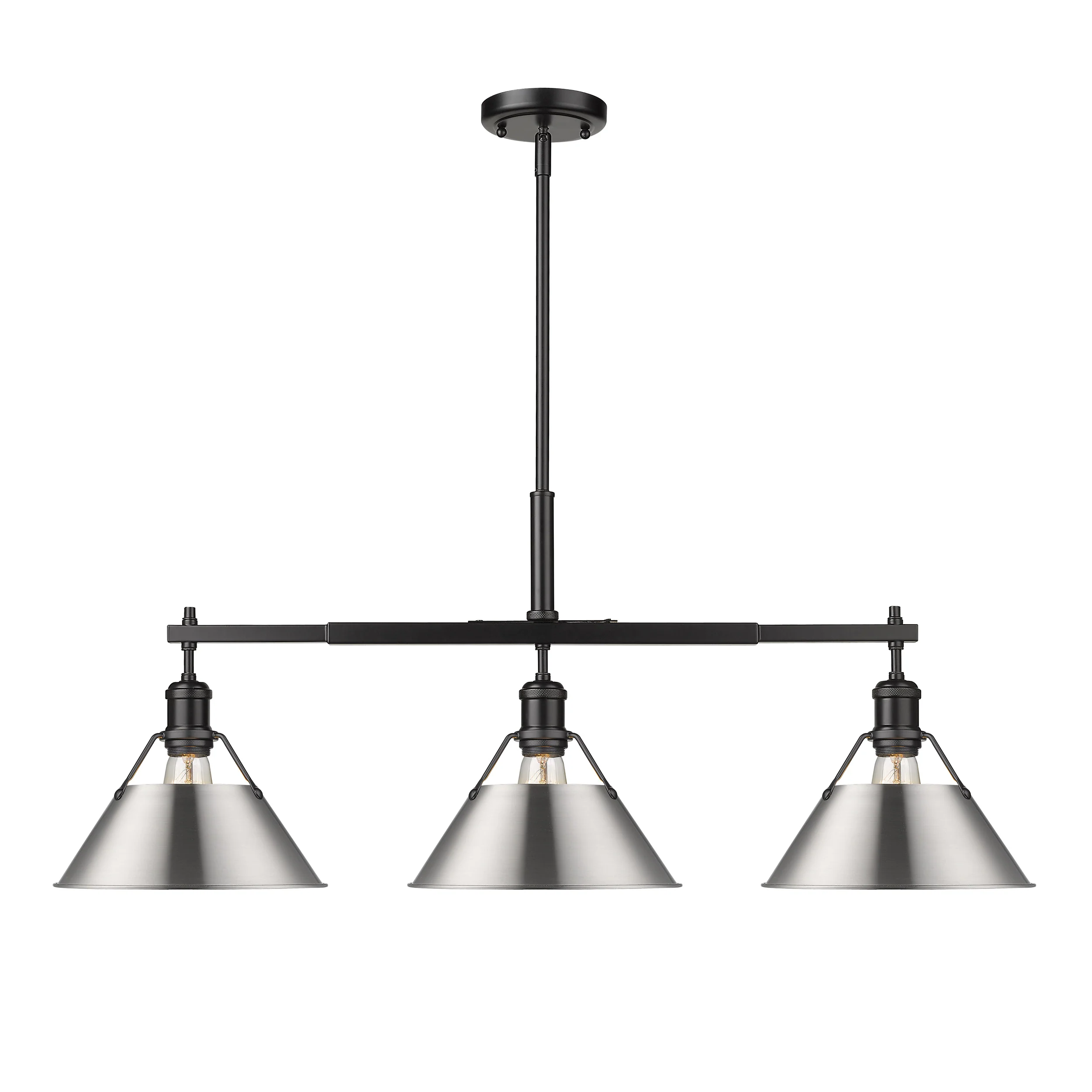 Orwell 3-light Island Light in Matte Black and Pewter shade - Image 2