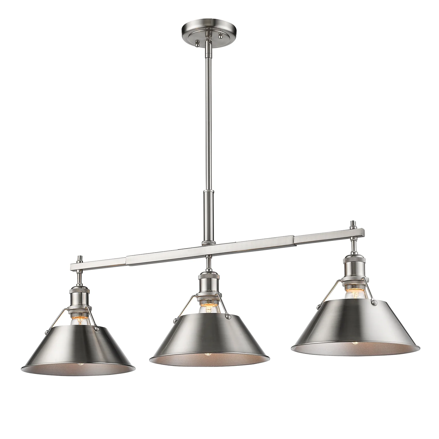 Orwell 3-light Island Light in Pewter