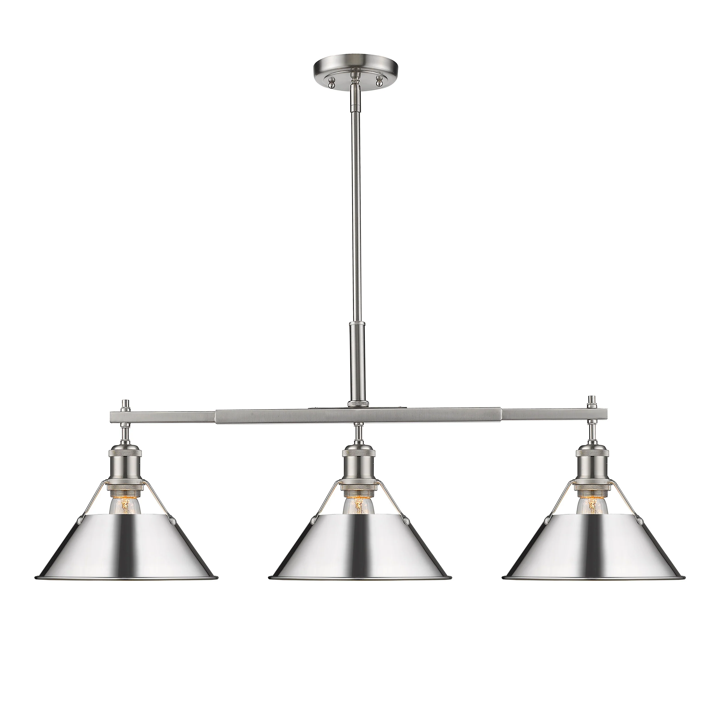 Orwell 3-light Island Light in Pewter and Chrome shade - Image 2