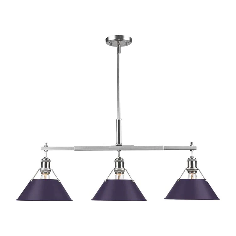 Orwell 3-light Island Light in Pewter and Exotic Purple shade - Image 2