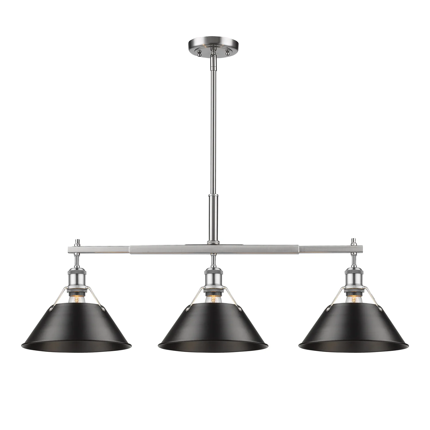 Orwell 3-light Island Light in Pewter and Matte Black shade
