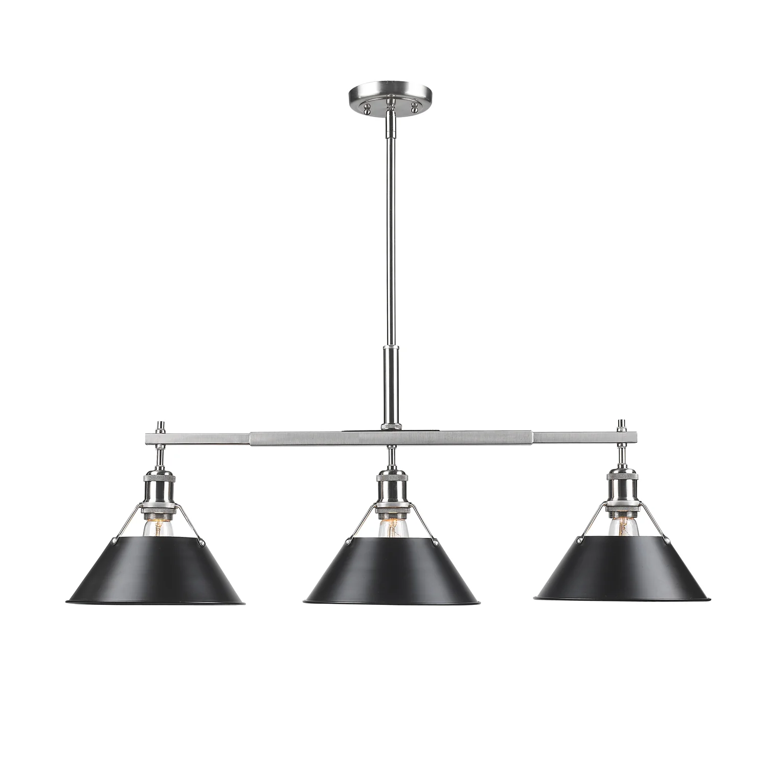 Orwell 3-light Island Light in Pewter and Matte Black shade - Image 2