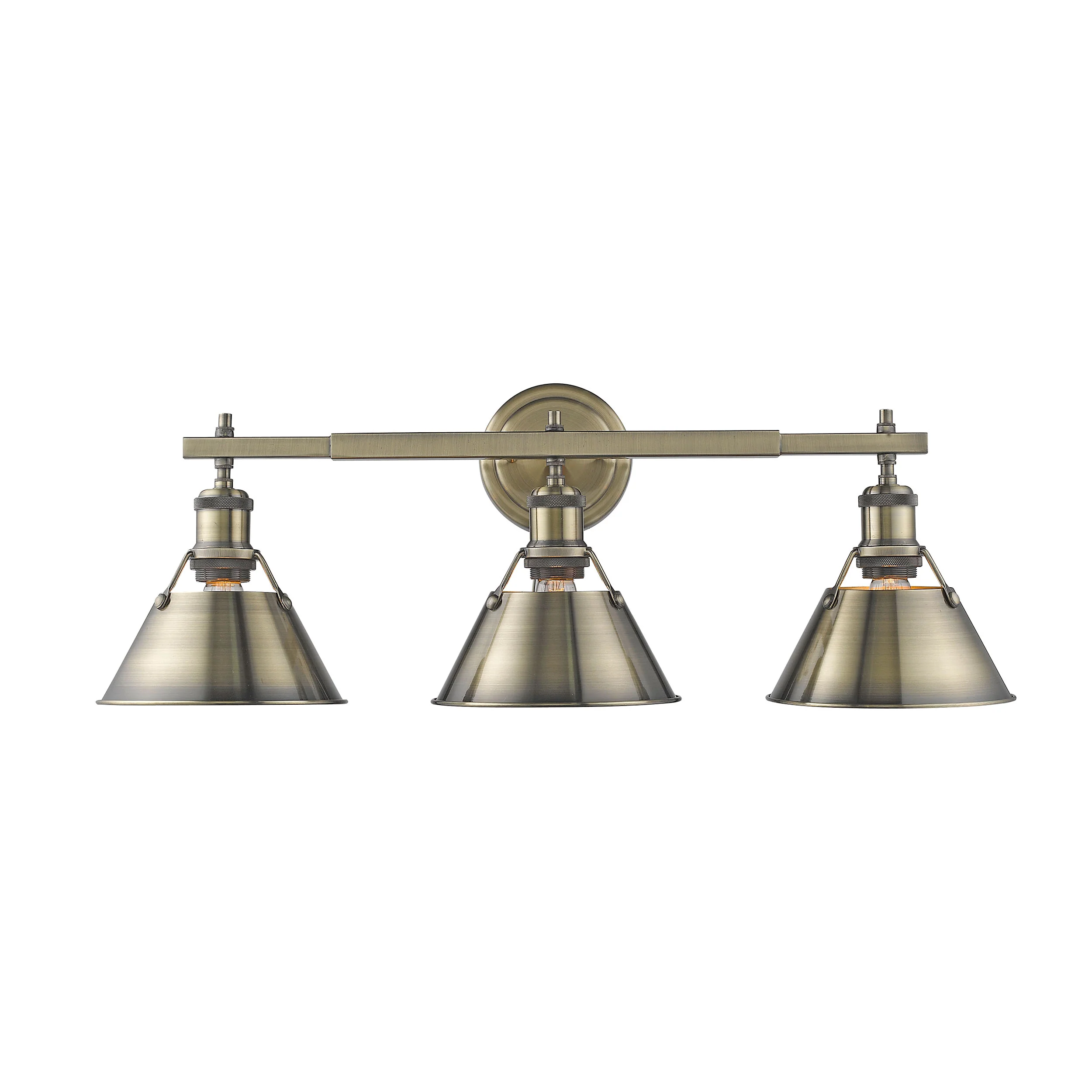 Orwell 3-light Vanity in Aged Brass - Image 2