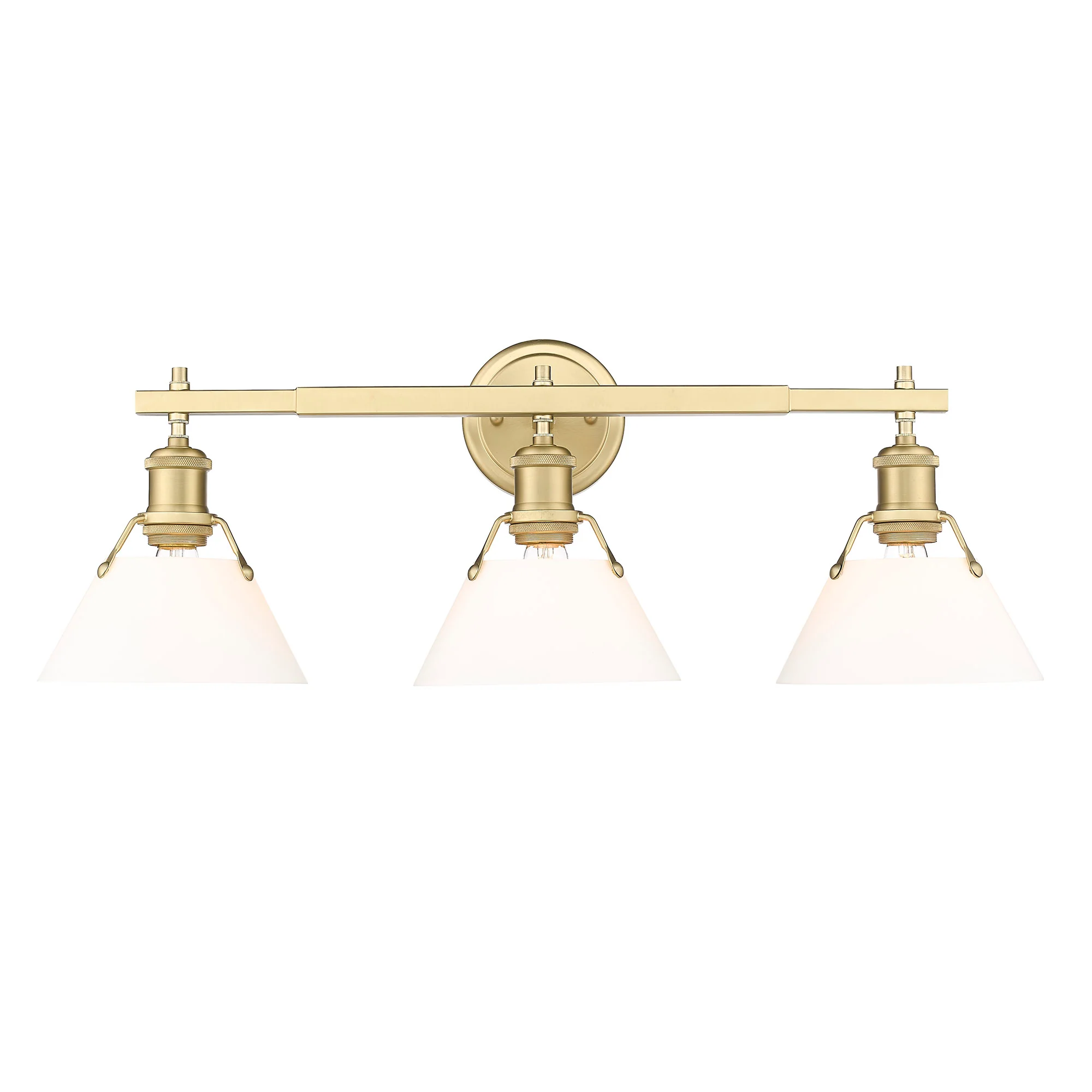 Orwell 3-light Vanity in Brushed Champagne Brass and Opal Glass - Image 2
