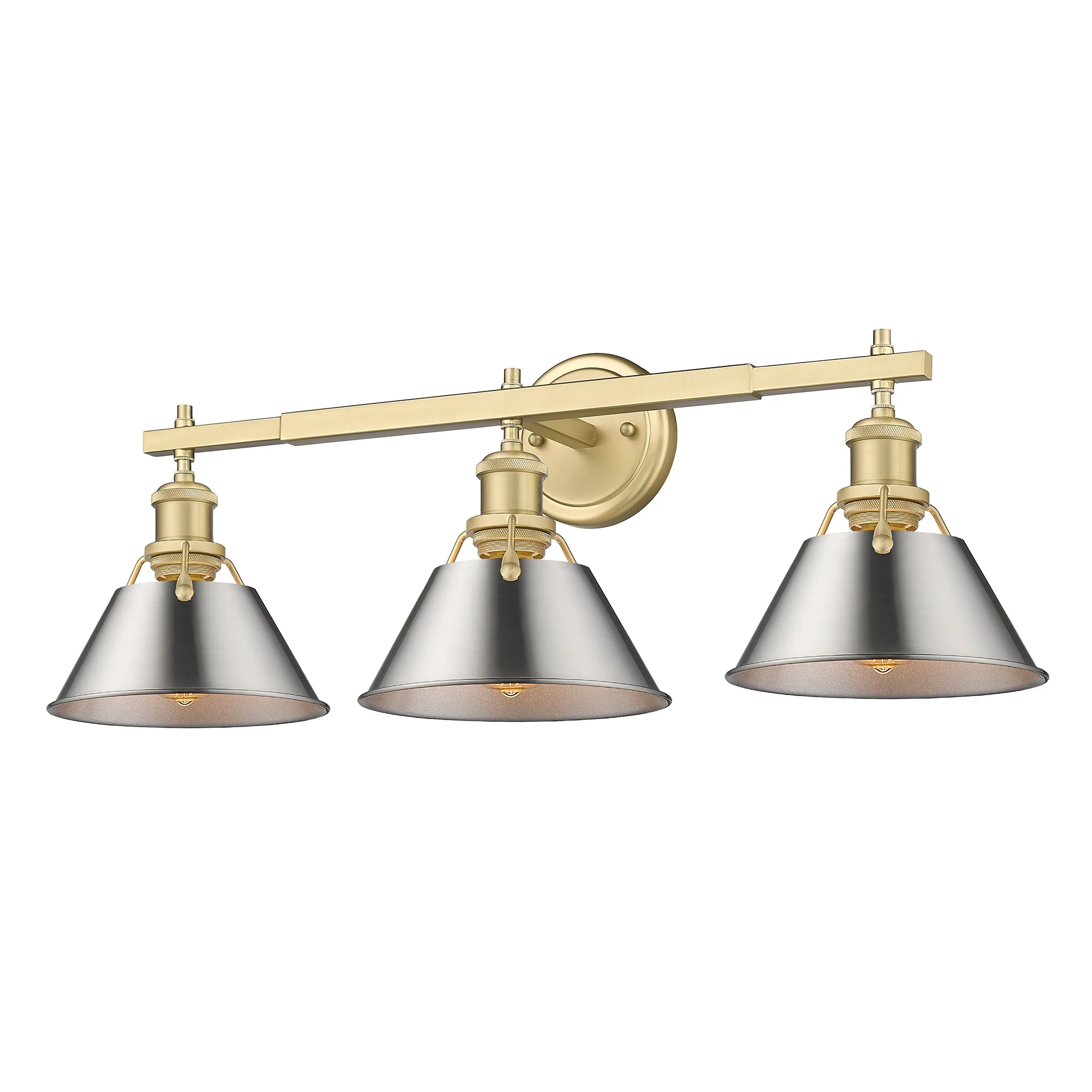 Orwell 3-light Vanity in Brushed Champagne Brass and Pewter shade