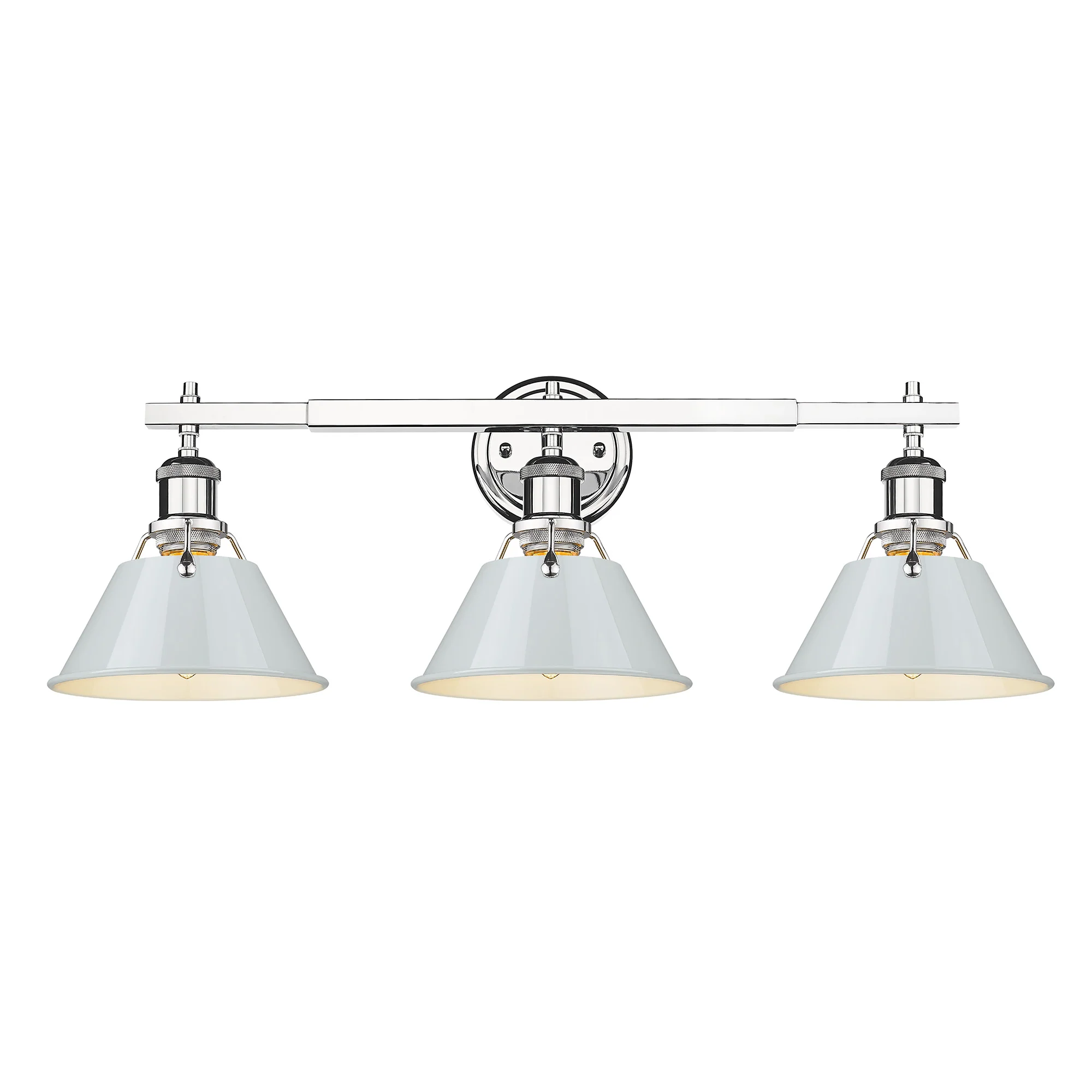 Orwell 3-light Vanity in Chrome and Dusky Blue shade - Image 2