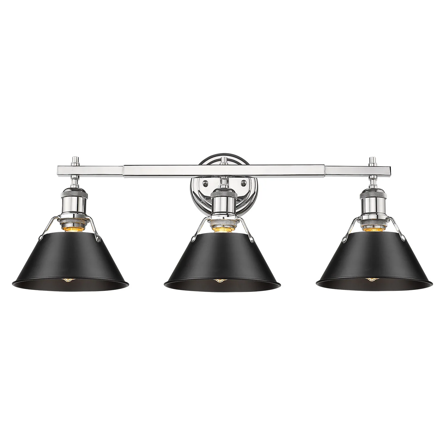 Orwell 3-light Vanity in Chrome and Matte Black shade