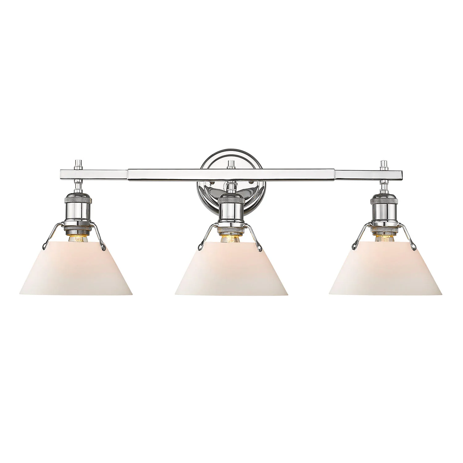 Orwell 3-light Vanity in Chrome and Opal Glass - Image 2