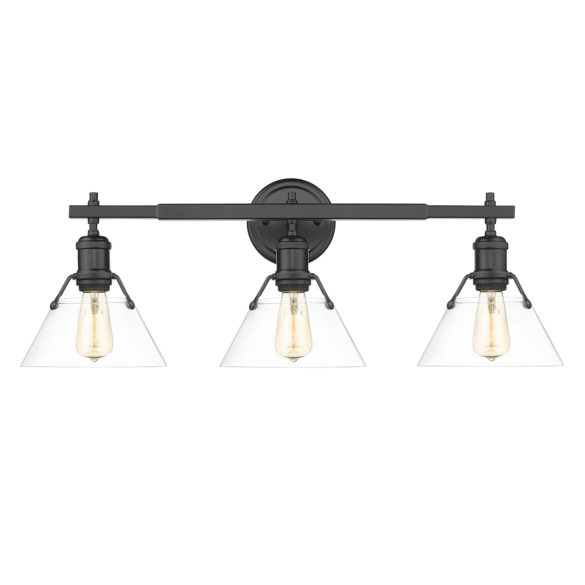 Orwell 3-light Vanity in Matte Black and Clear Glass - Image 2