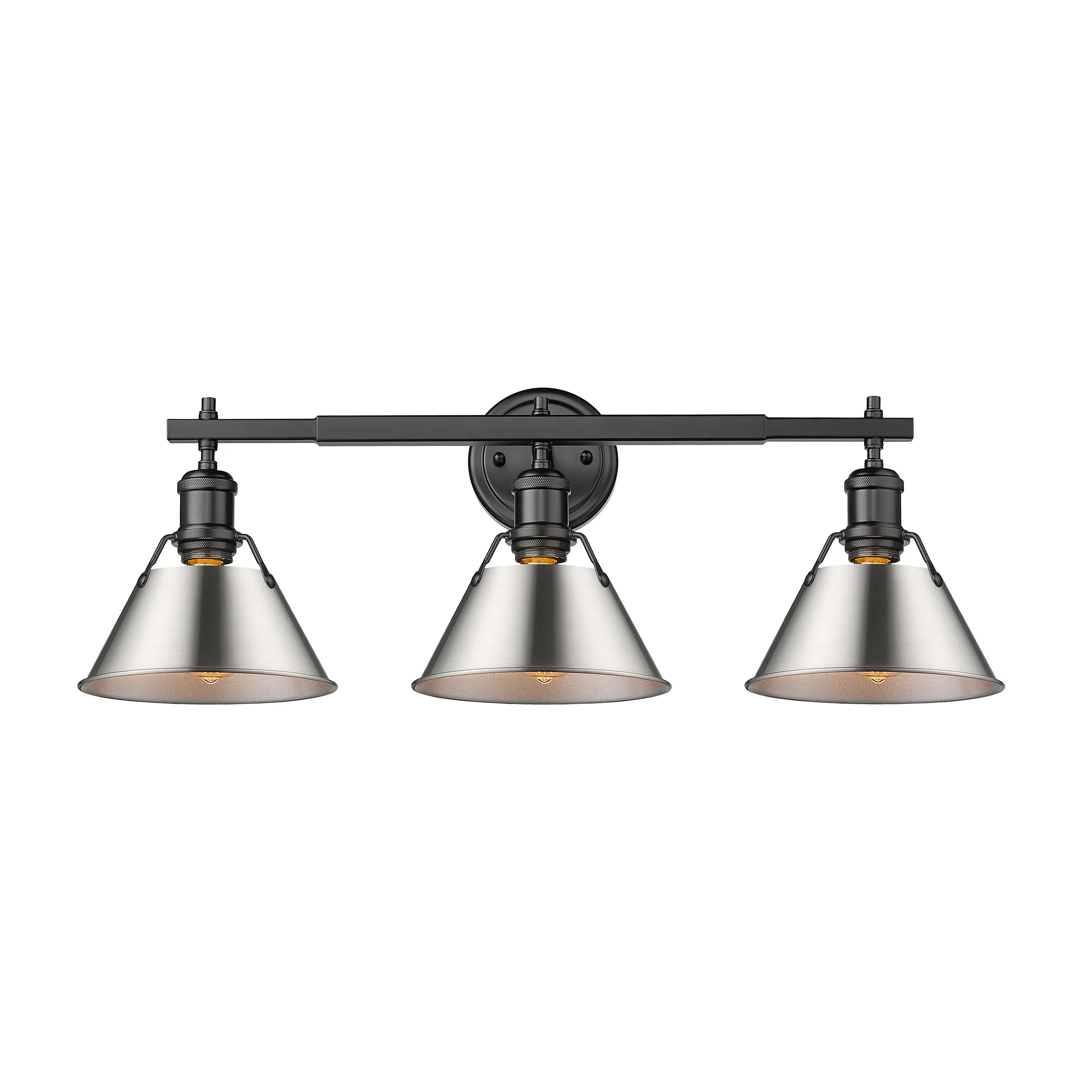 Orwell 3-light Vanity in Matte Black and Pewter shade
