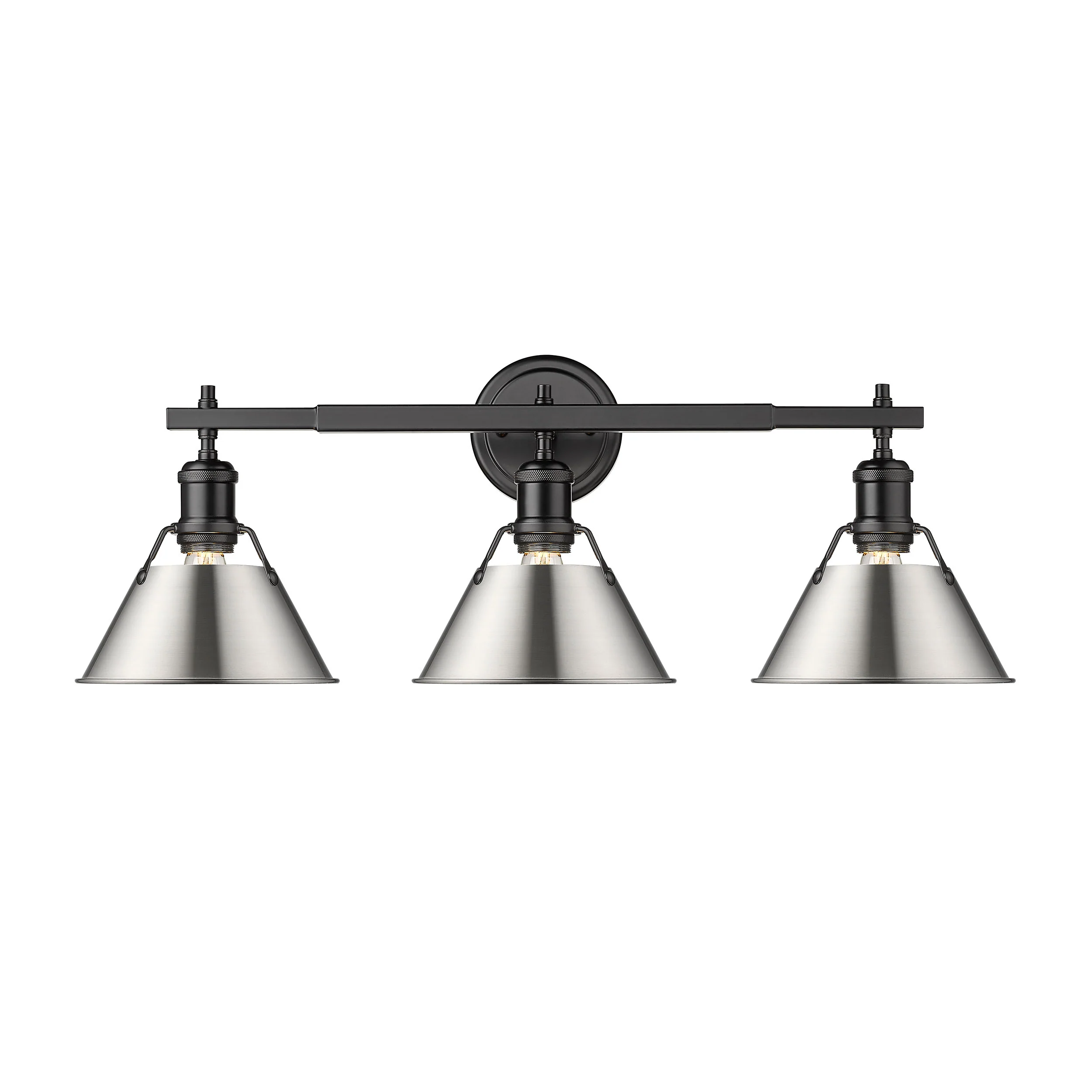 Orwell 3-light Vanity in Matte Black and Pewter shade - Image 2