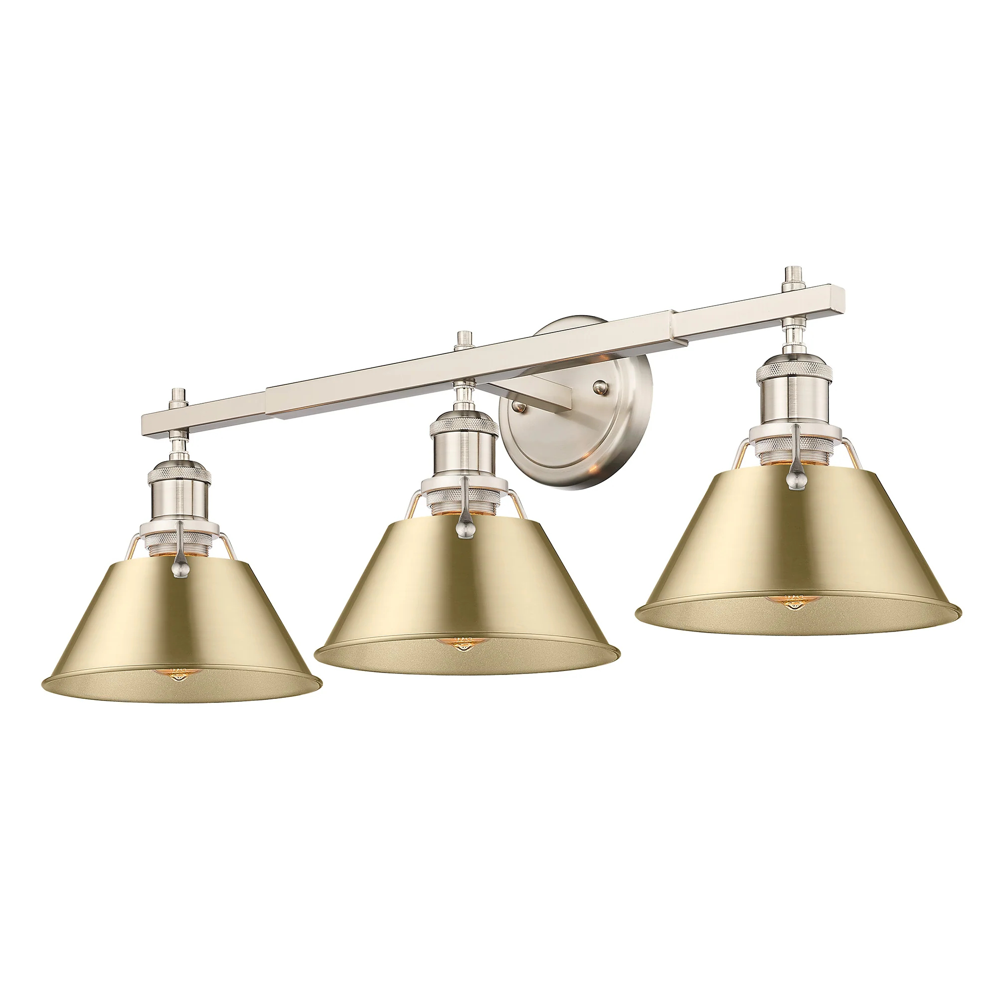 Orwell 3-light Vanity in Pewter and Brushed Champagne Brass shade