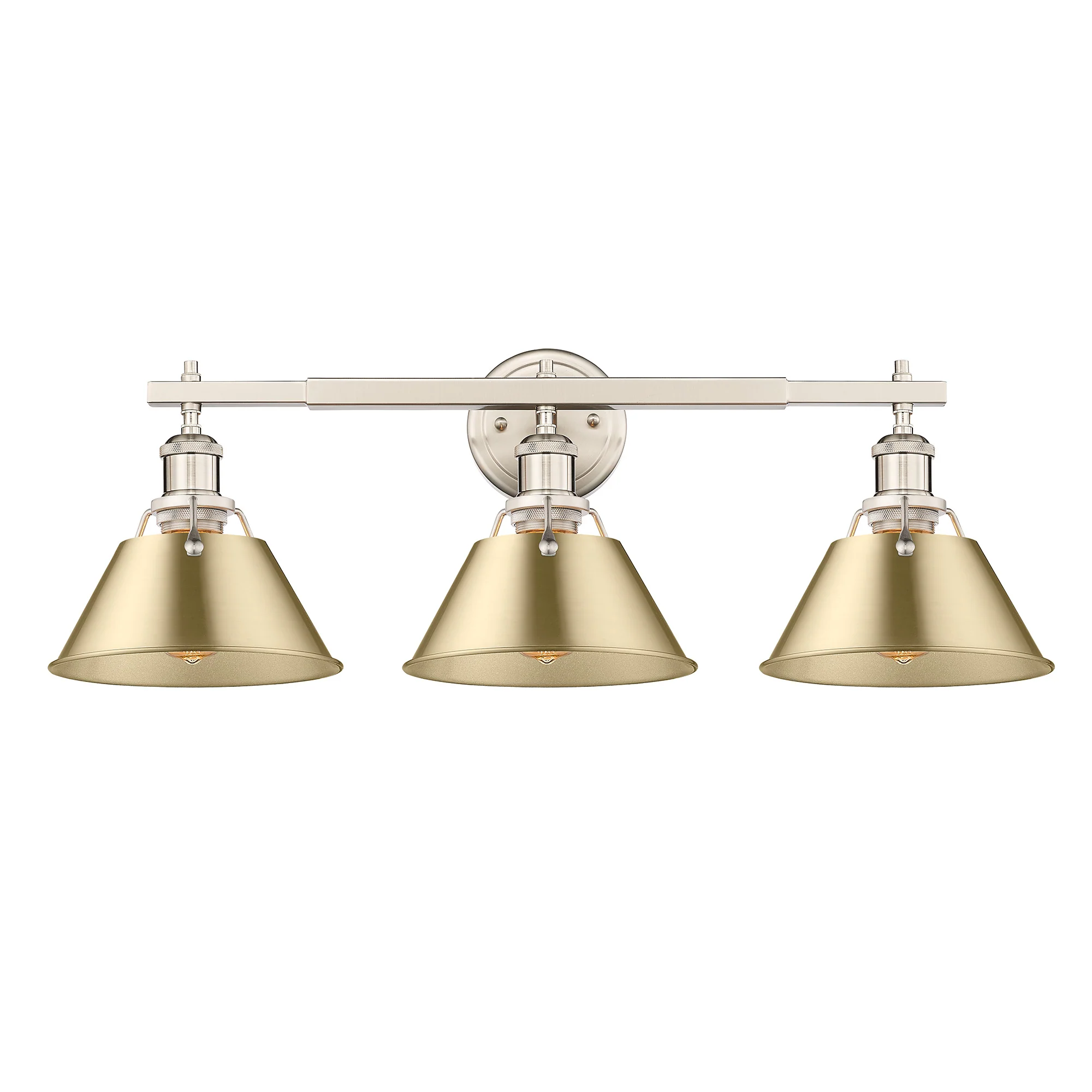 Orwell 3-light Vanity in Pewter and Brushed Champagne Brass shade - Image 2
