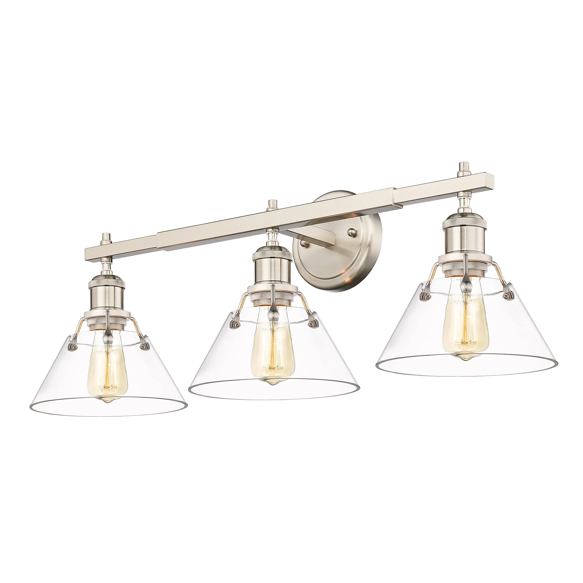 Orwell 3-light Vanity in Pewter and Clear Glass