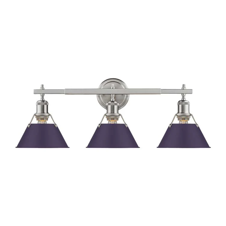 Orwell 3-light Vanity in Pewter and Exotic Purple shade - Image 2