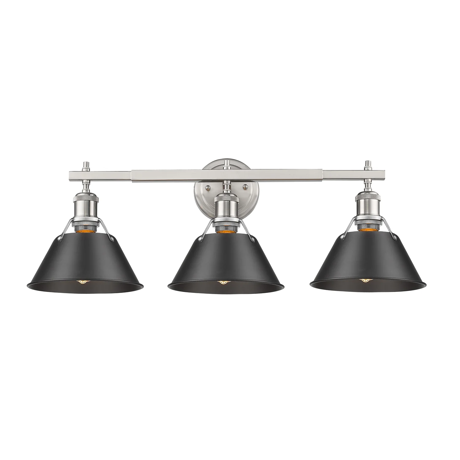 Orwell 3-light Vanity in Pewter and Matte Black shade