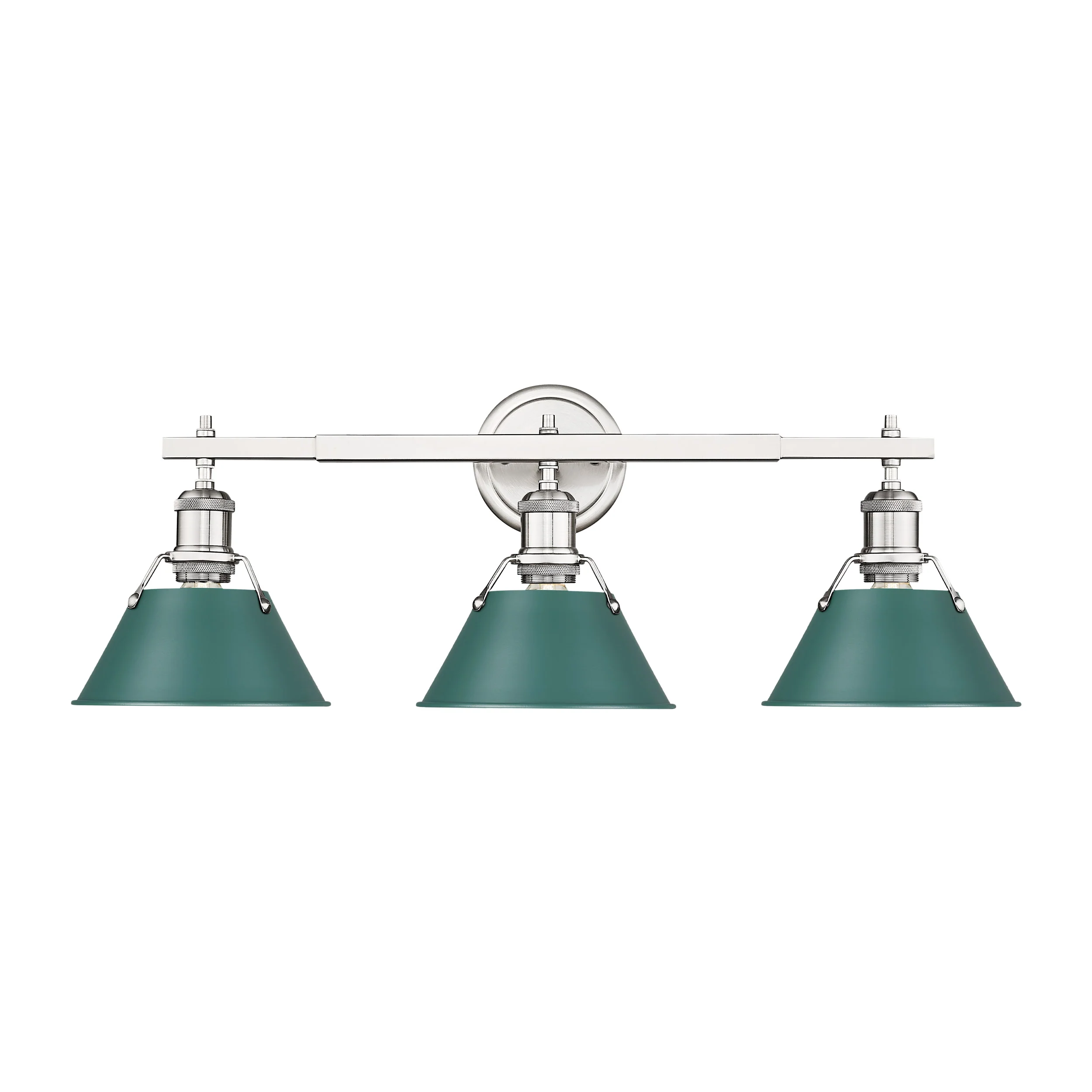 Orwell 3-light Vanity in Pewter and Pine Green shade - Image 2