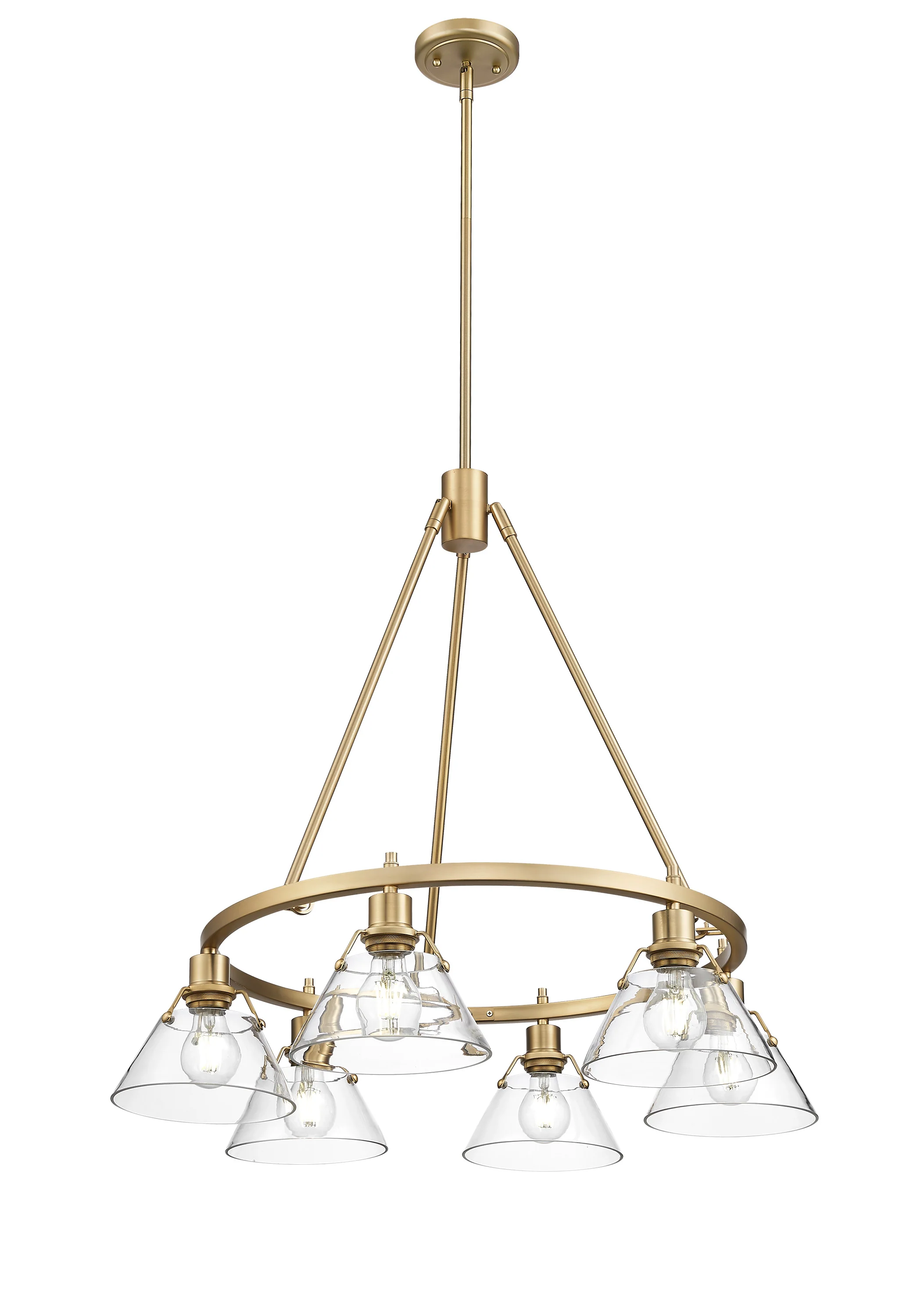 Orwell 6-light Chandelier in Brushed Champagne Brass and Clear Glass - Image 3