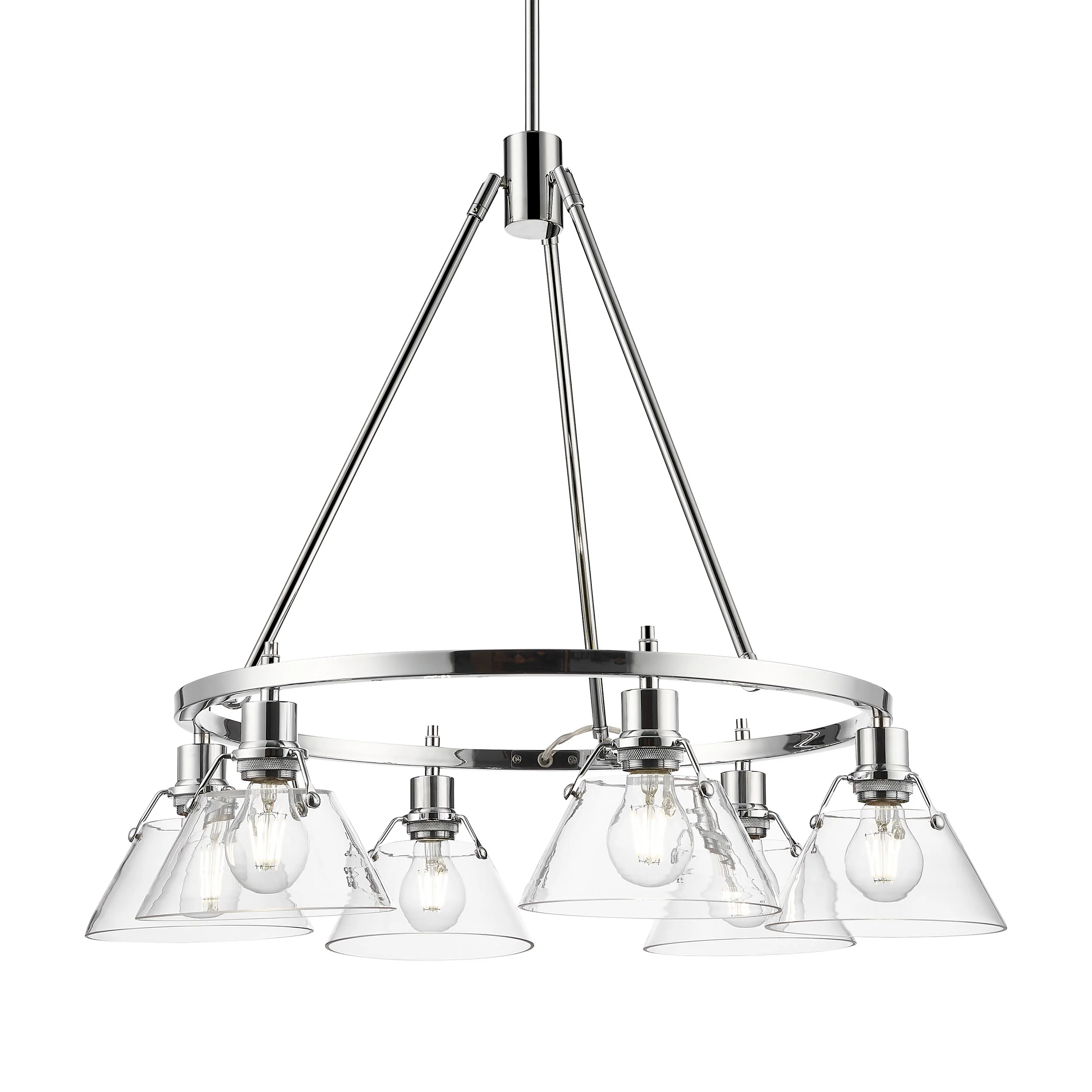 Orwell 6-light Chandelier in Chrome and Clear Glass