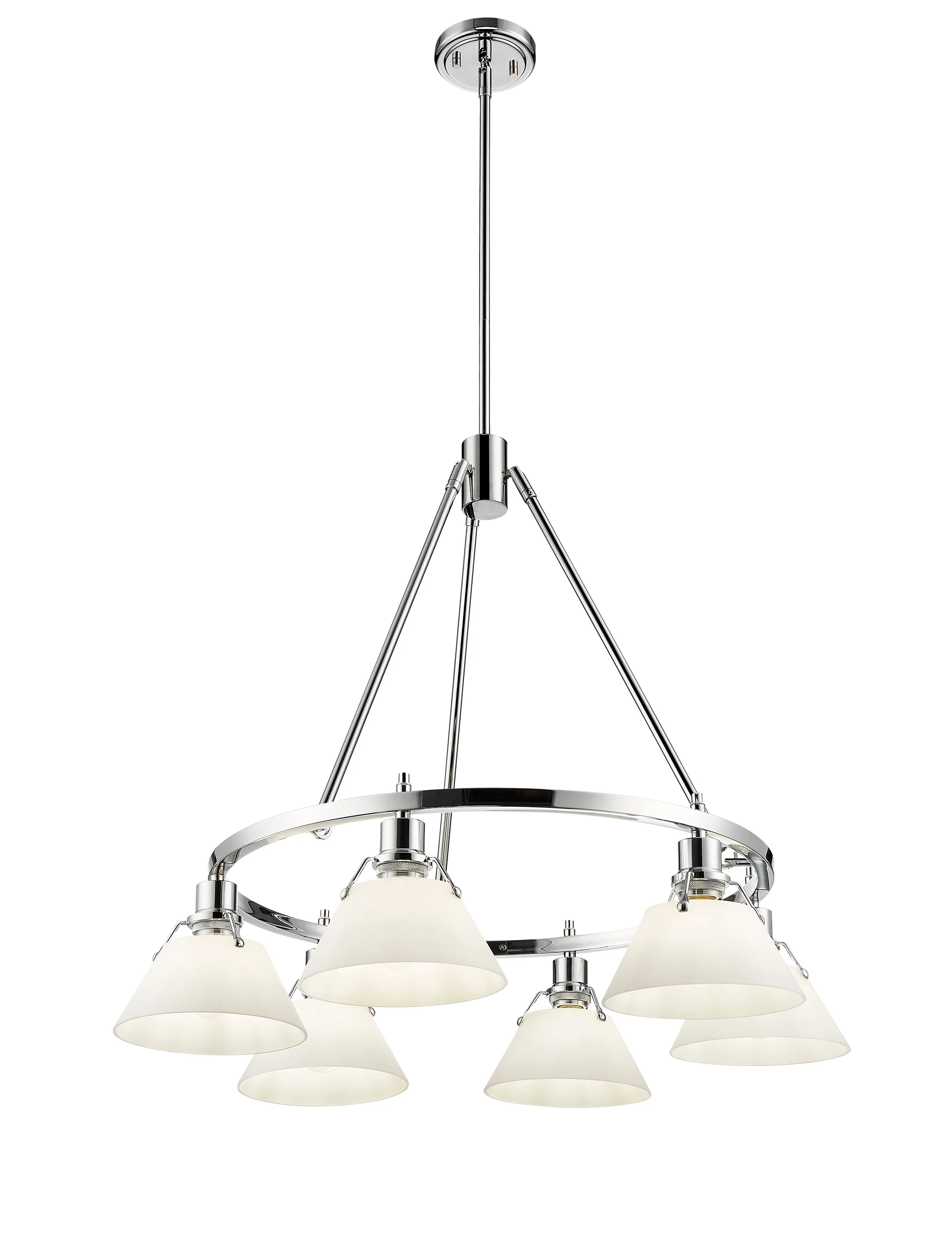 Orwell 6-light Chandelier in Chrome and Opal Glass - Image 3