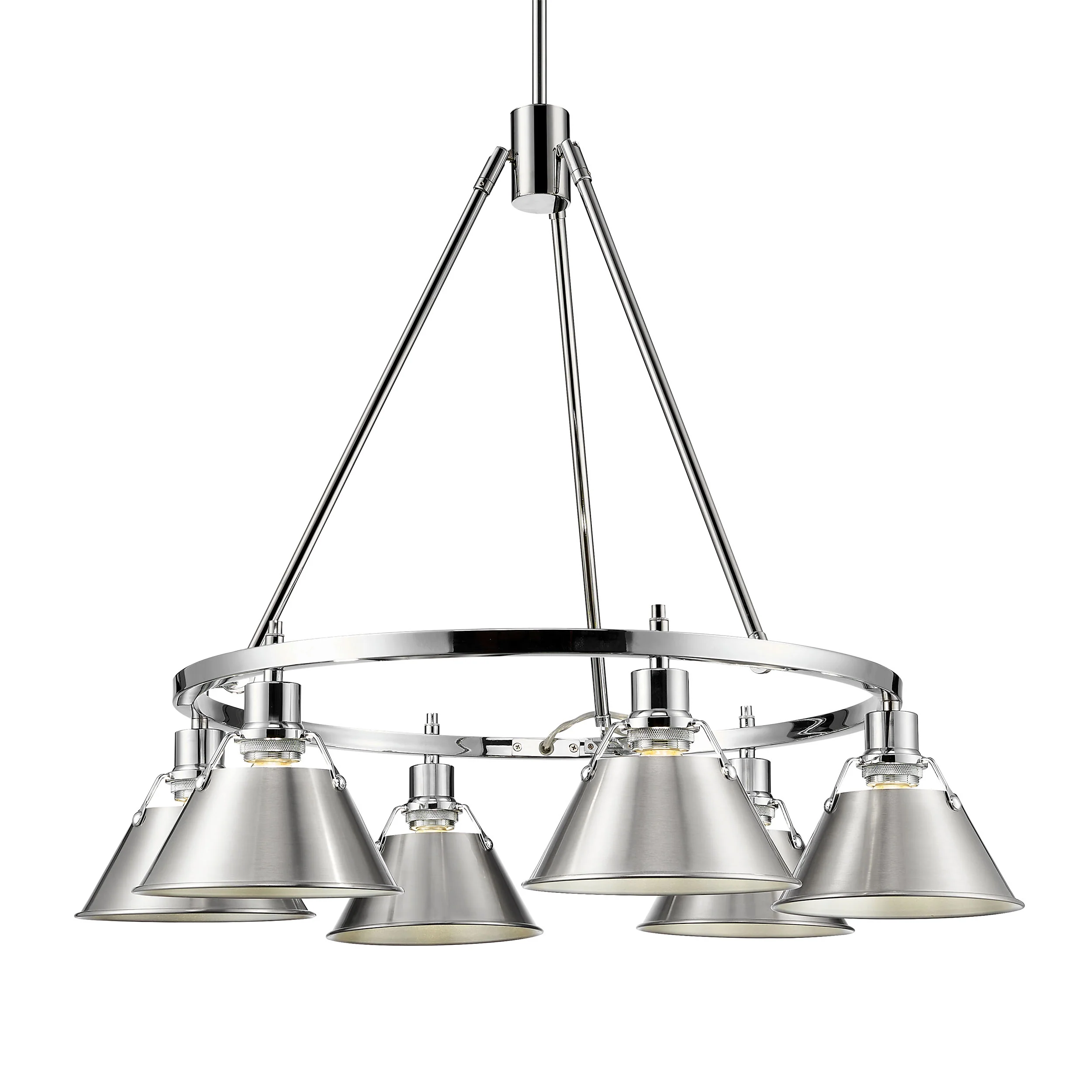 Orwell 6-light Chandelier in Chrome and Pewter shade