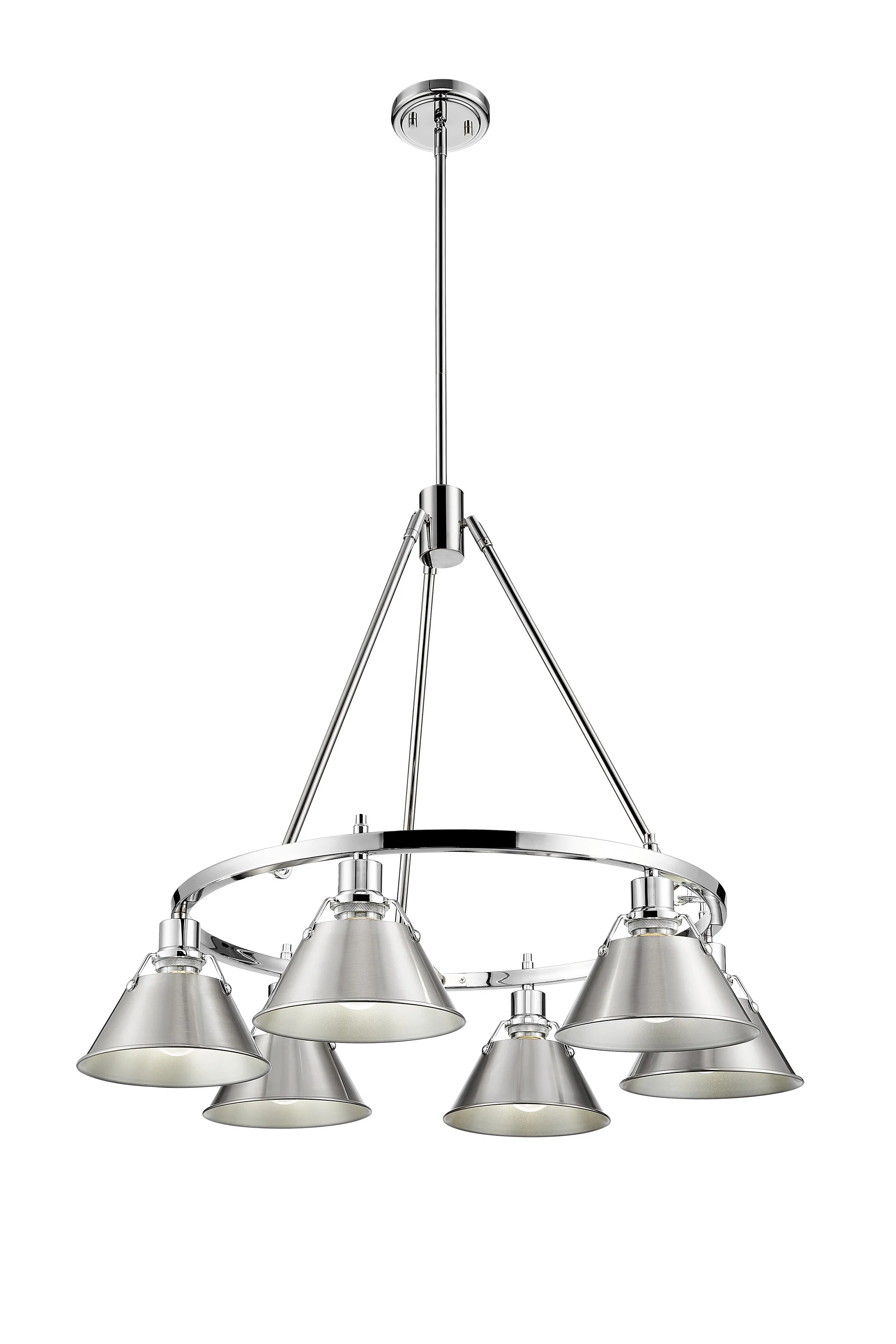 Orwell 6-light Chandelier in Chrome and Pewter shade - Image 2