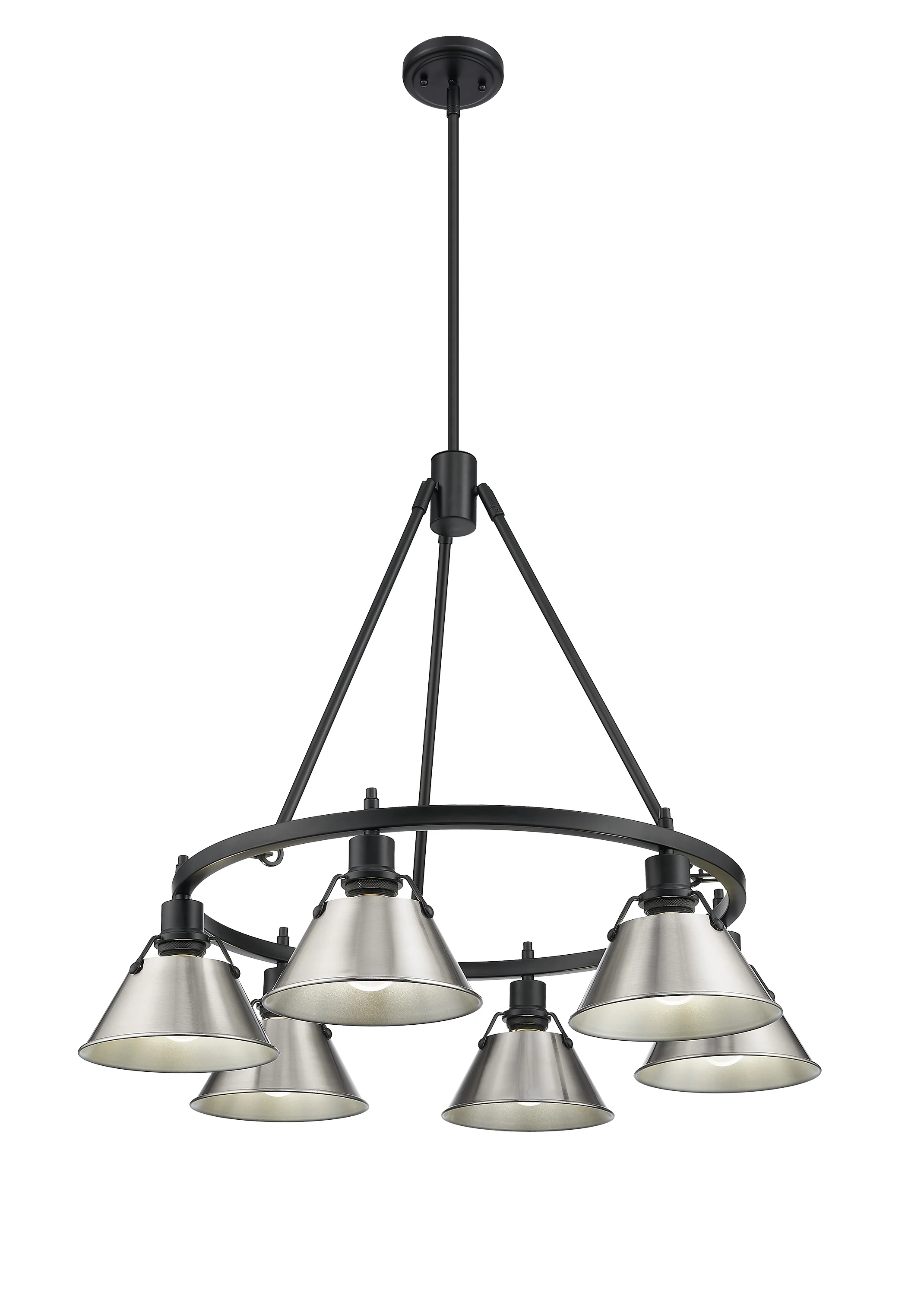 Orwell 6-light Chandelier in Matte Black and Pewter shade - Image 2