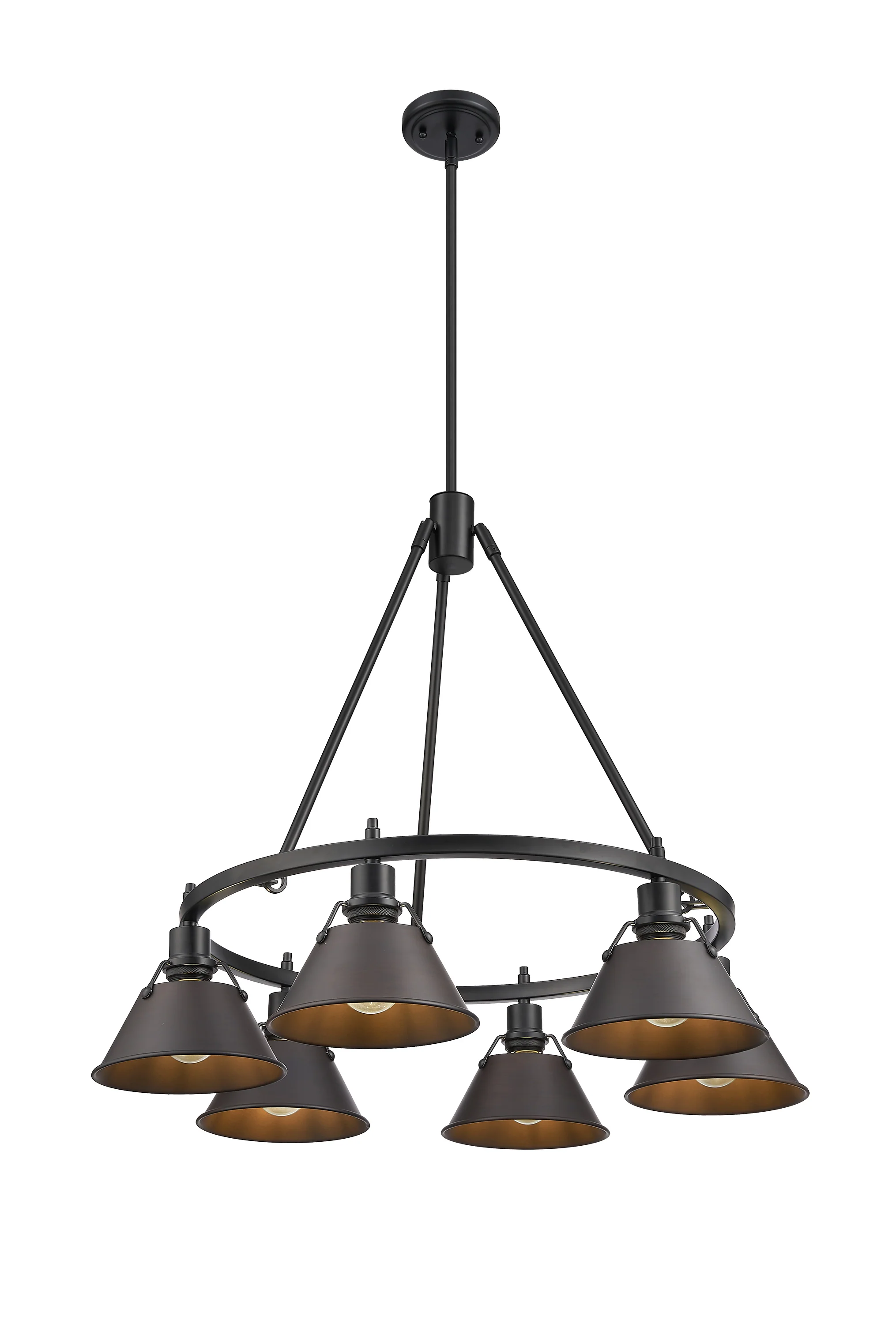 Orwell 6-light Chandelier in Matte Black and Rubbed Bronze shade - Image 2