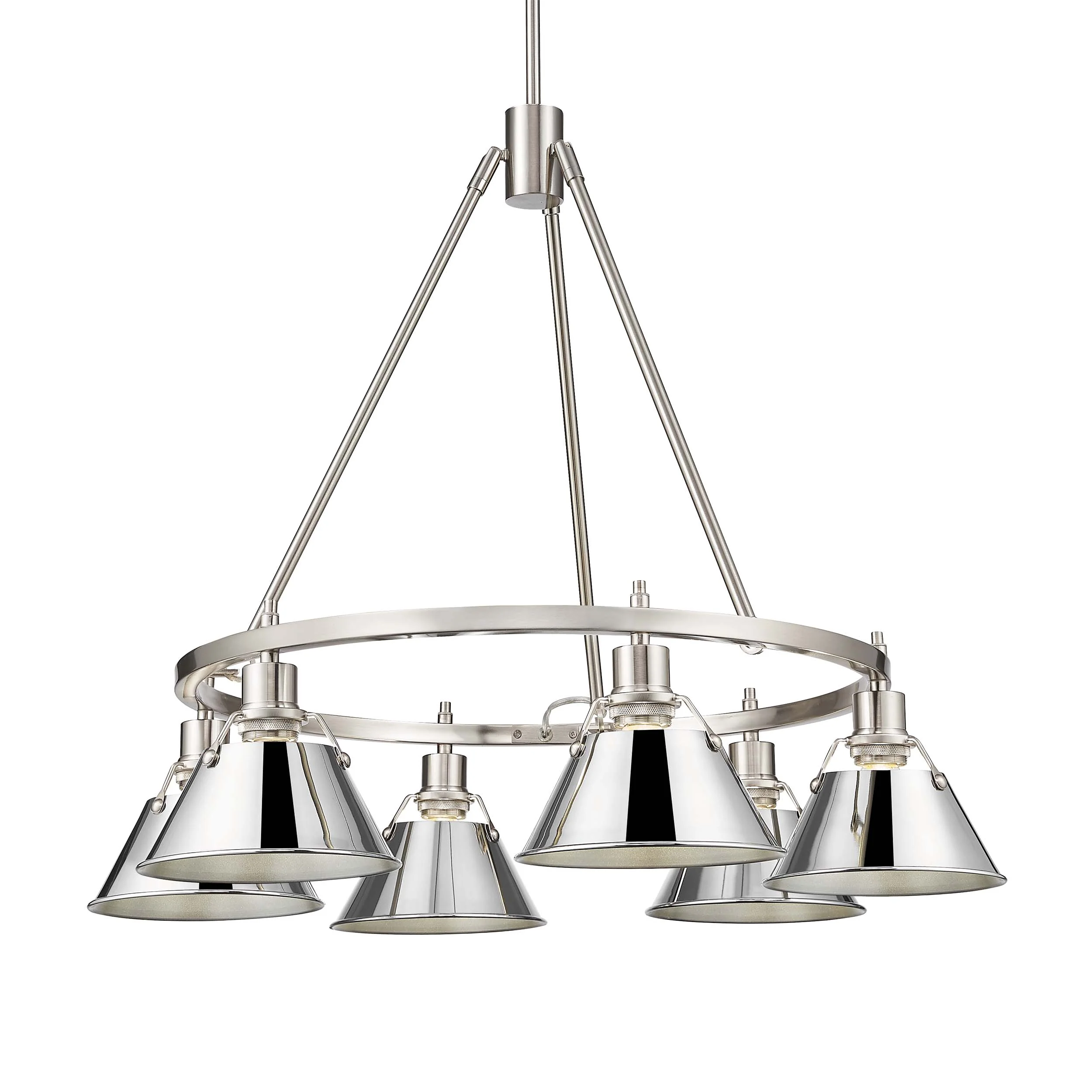 Orwell 6-light Chandelier in Pewter and Chrome shade