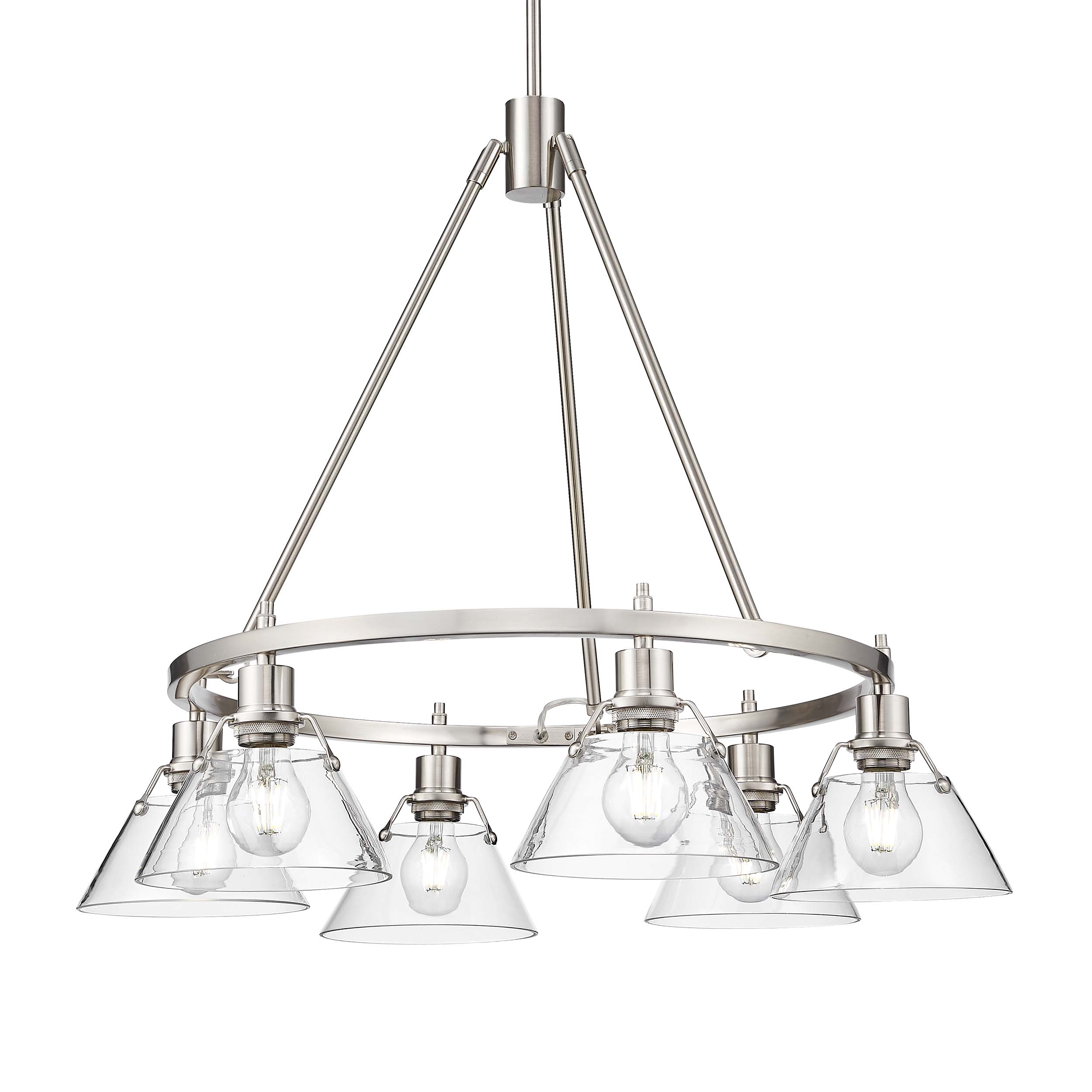 Orwell 6-light Chandelier in Pewter and Clear Glass
