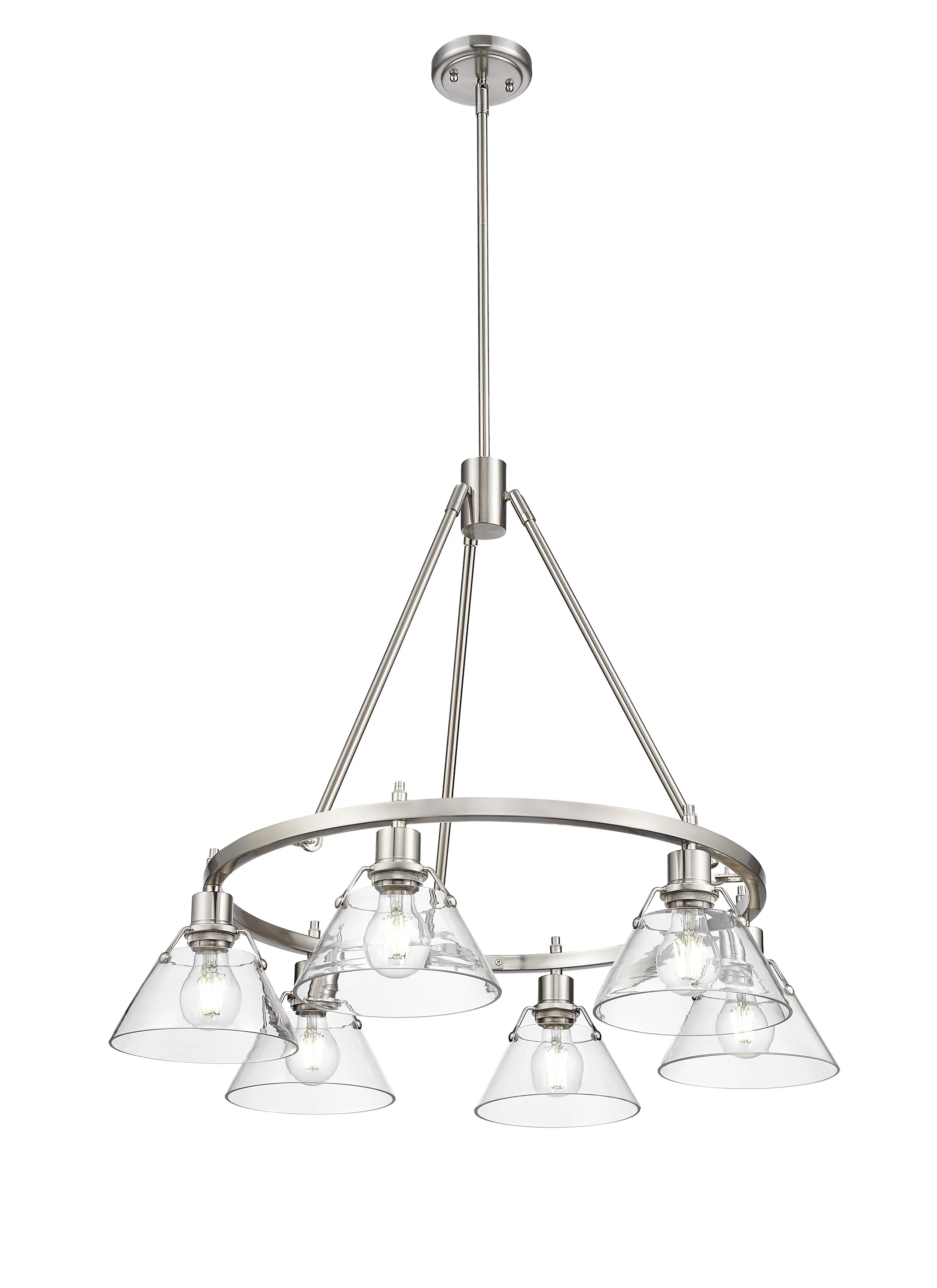 Orwell 6-light Chandelier in Pewter and Clear Glass - Image 2