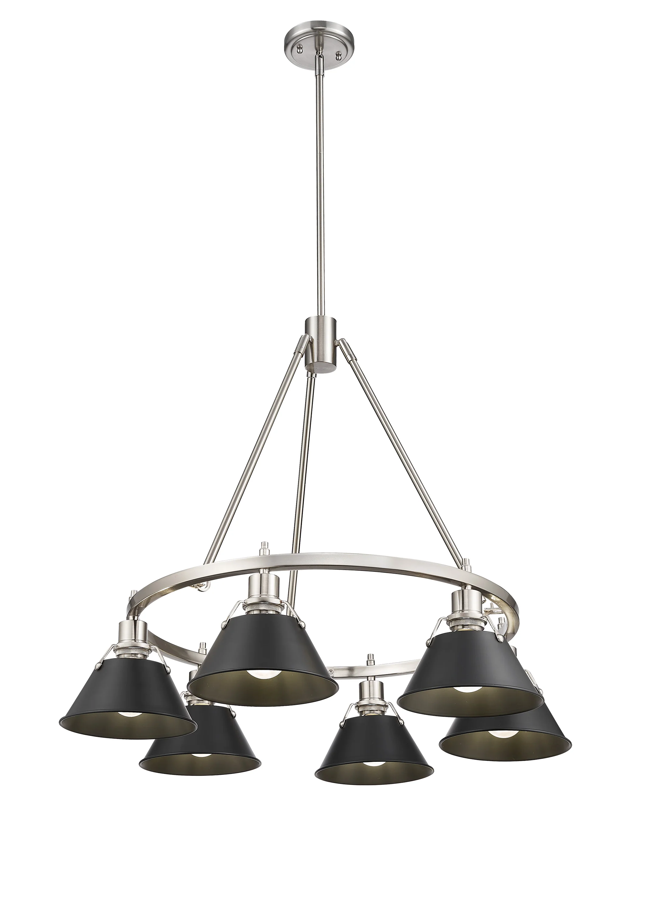Orwell 6-light Chandelier in Pewter and Matte Black shade - Image 2