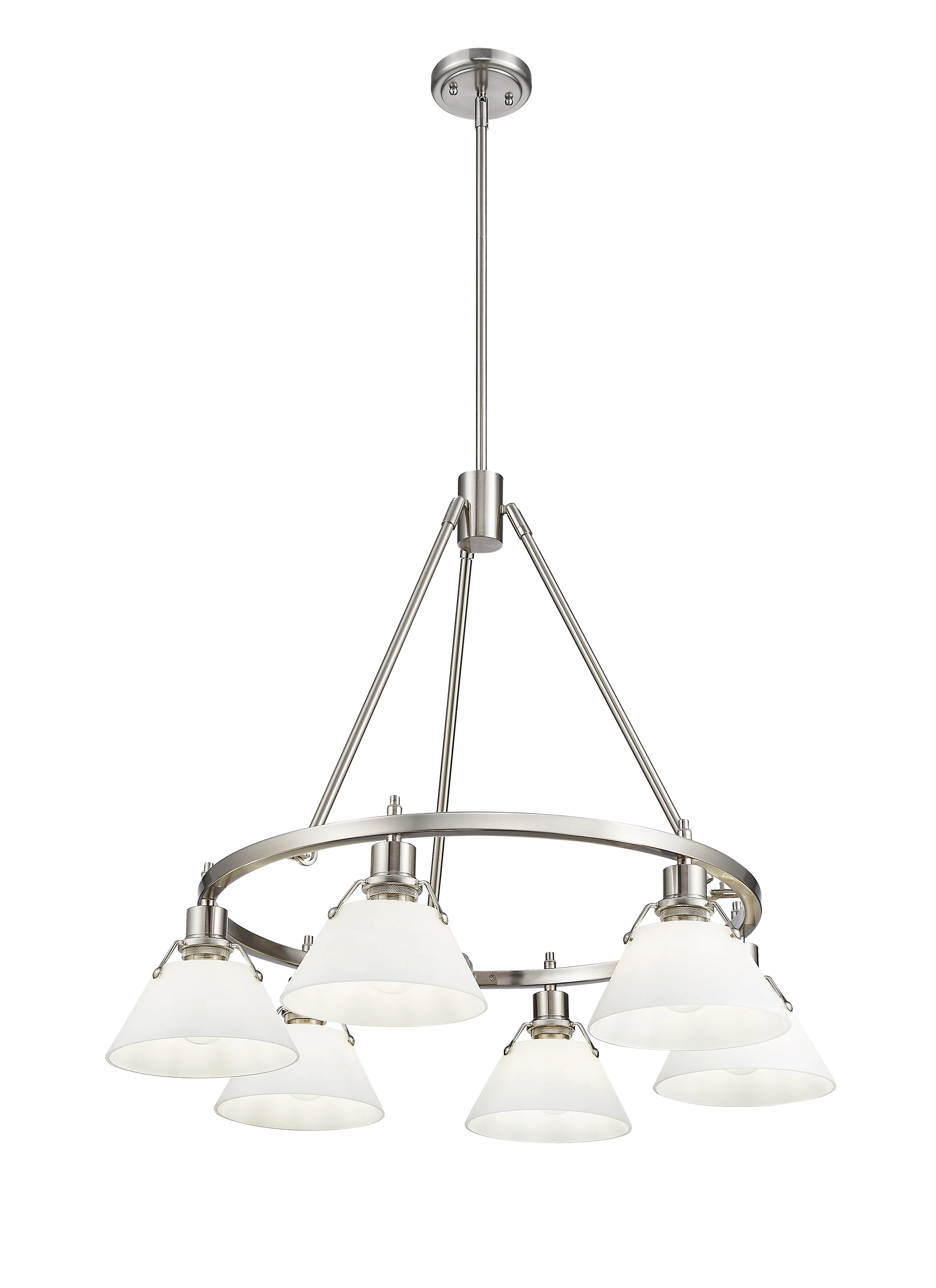 Orwell 6-light Chandelier in Pewter and Opal Glass - Image 2