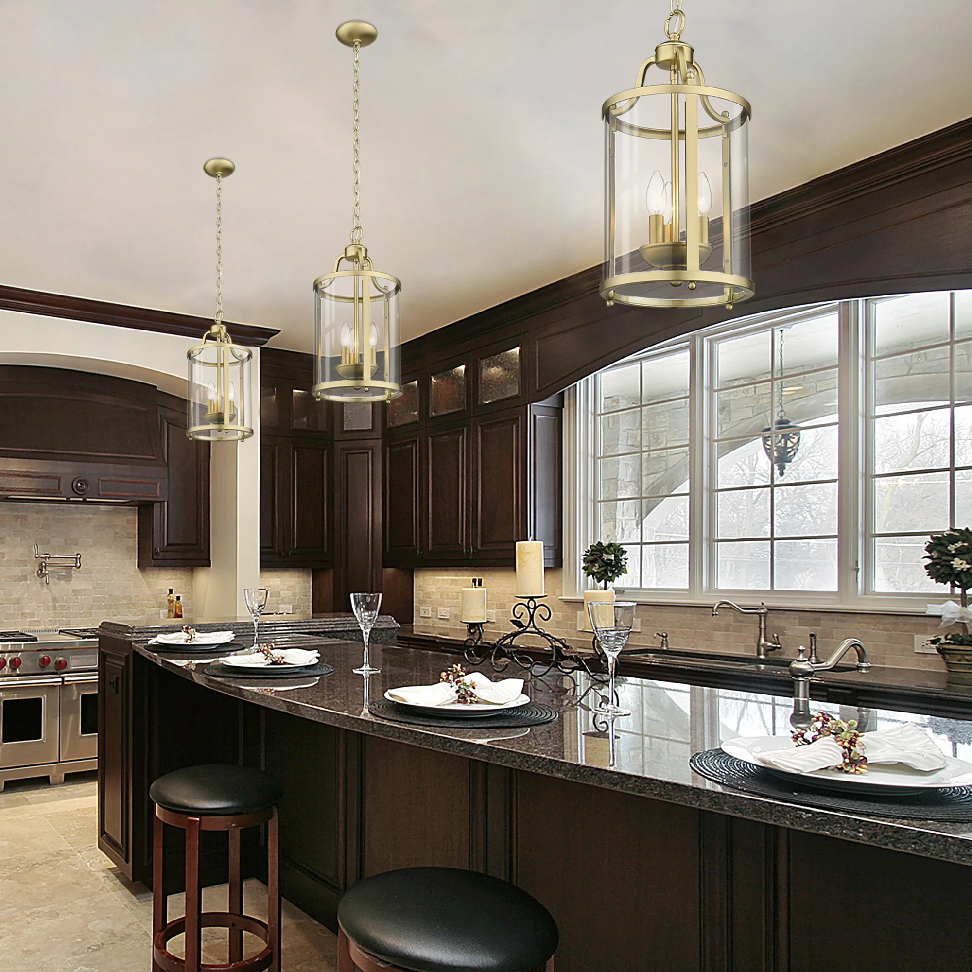 Payton 3-light Pendant in Brushed Champagne Brass - Image 4