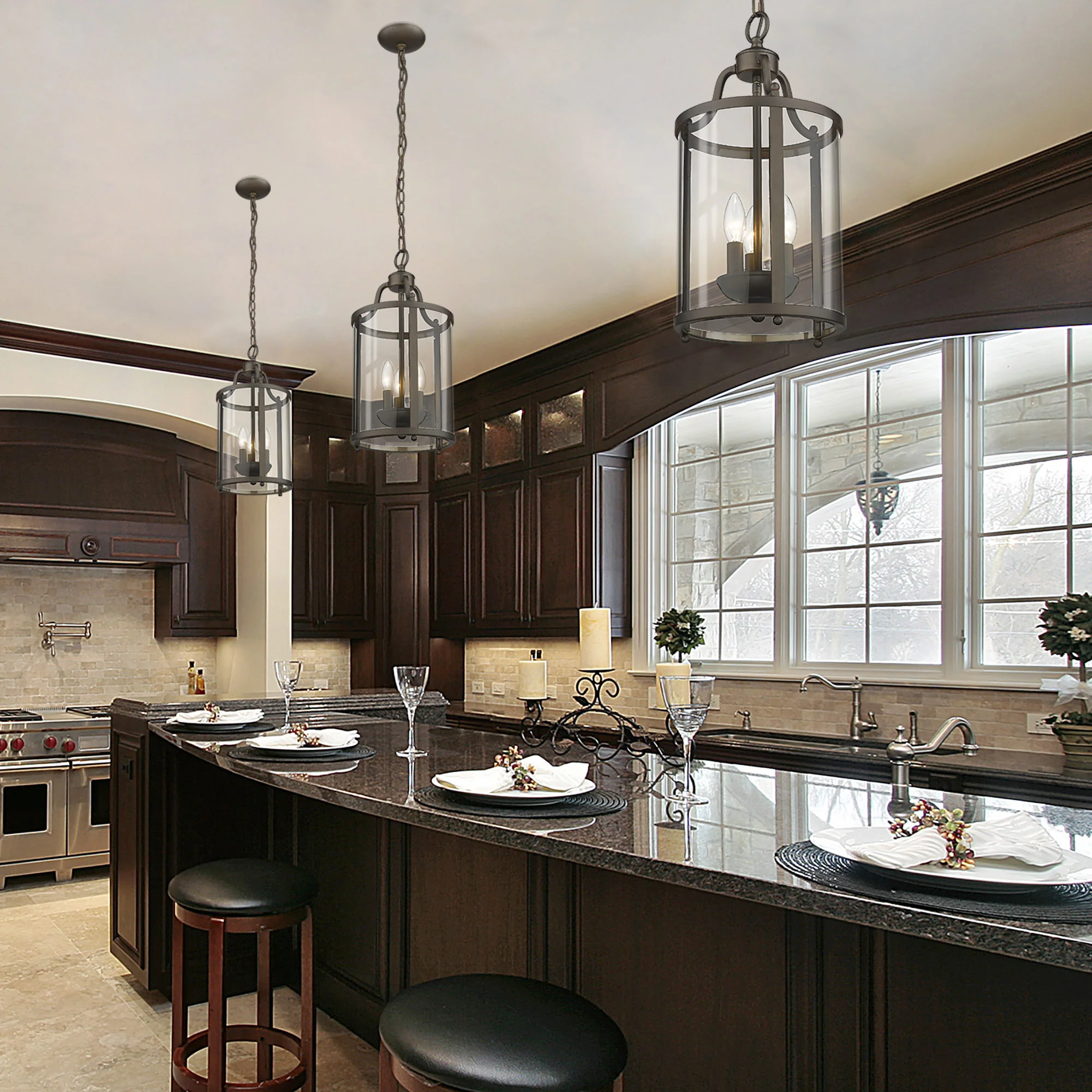 Payton 3-light Pendant in Rubbed Bronze - Image 4