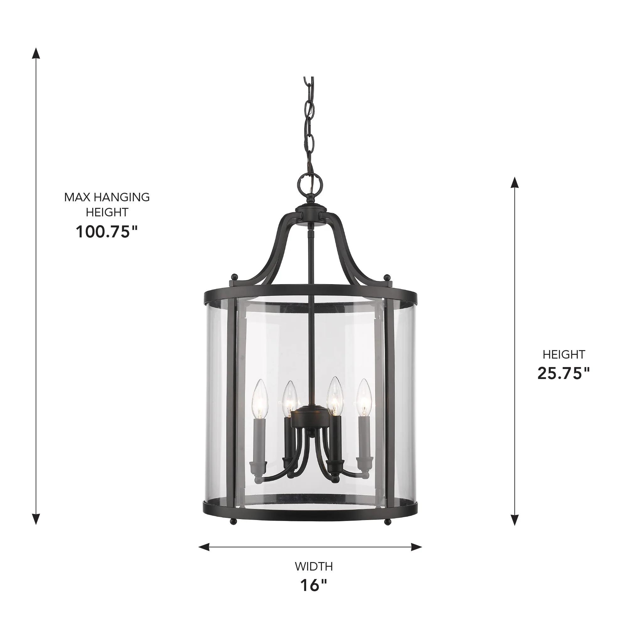Payton 4-light Pendant in Matte Black - Image 3