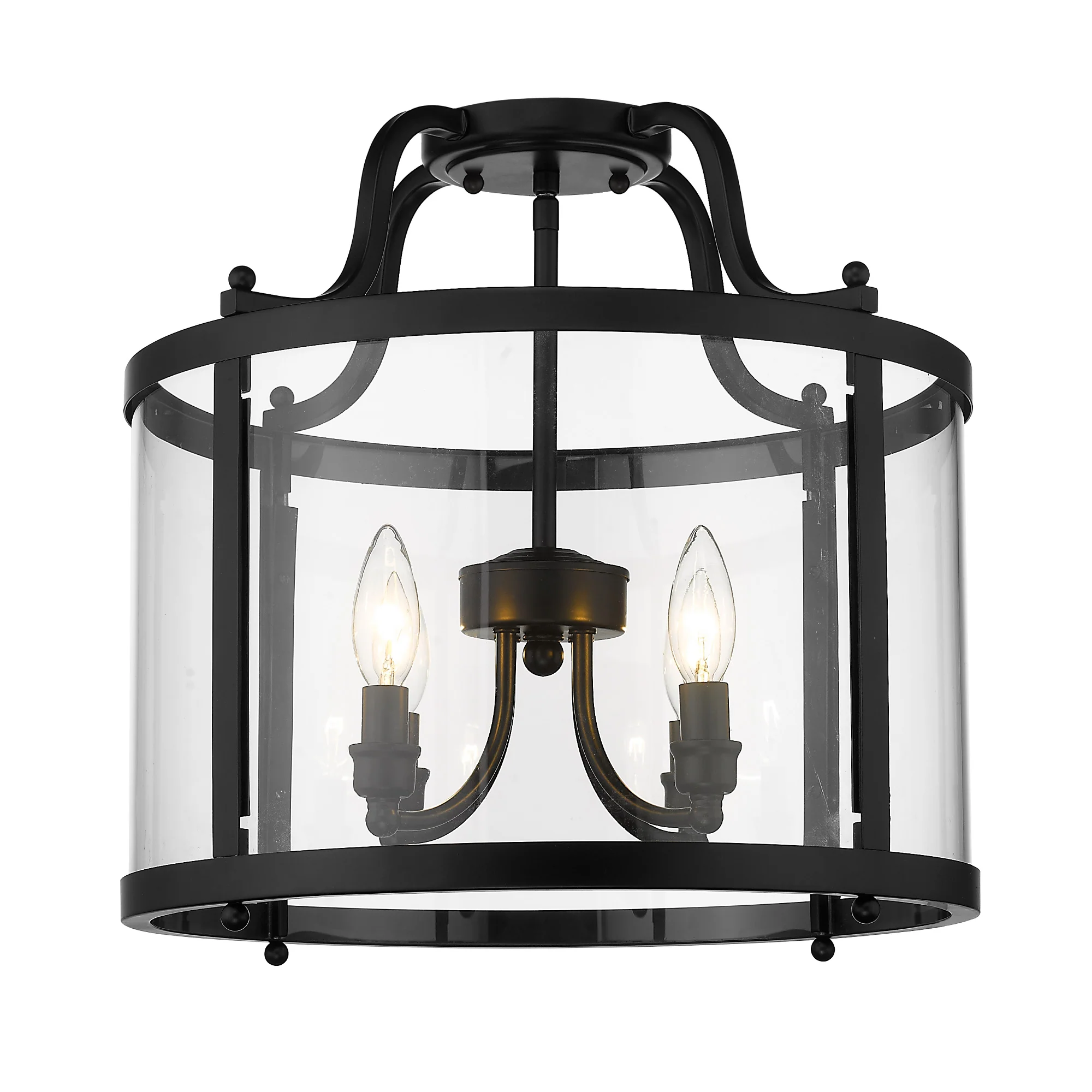 Payton 4-light Semi-Flush Mount in Matte Black - Image 3