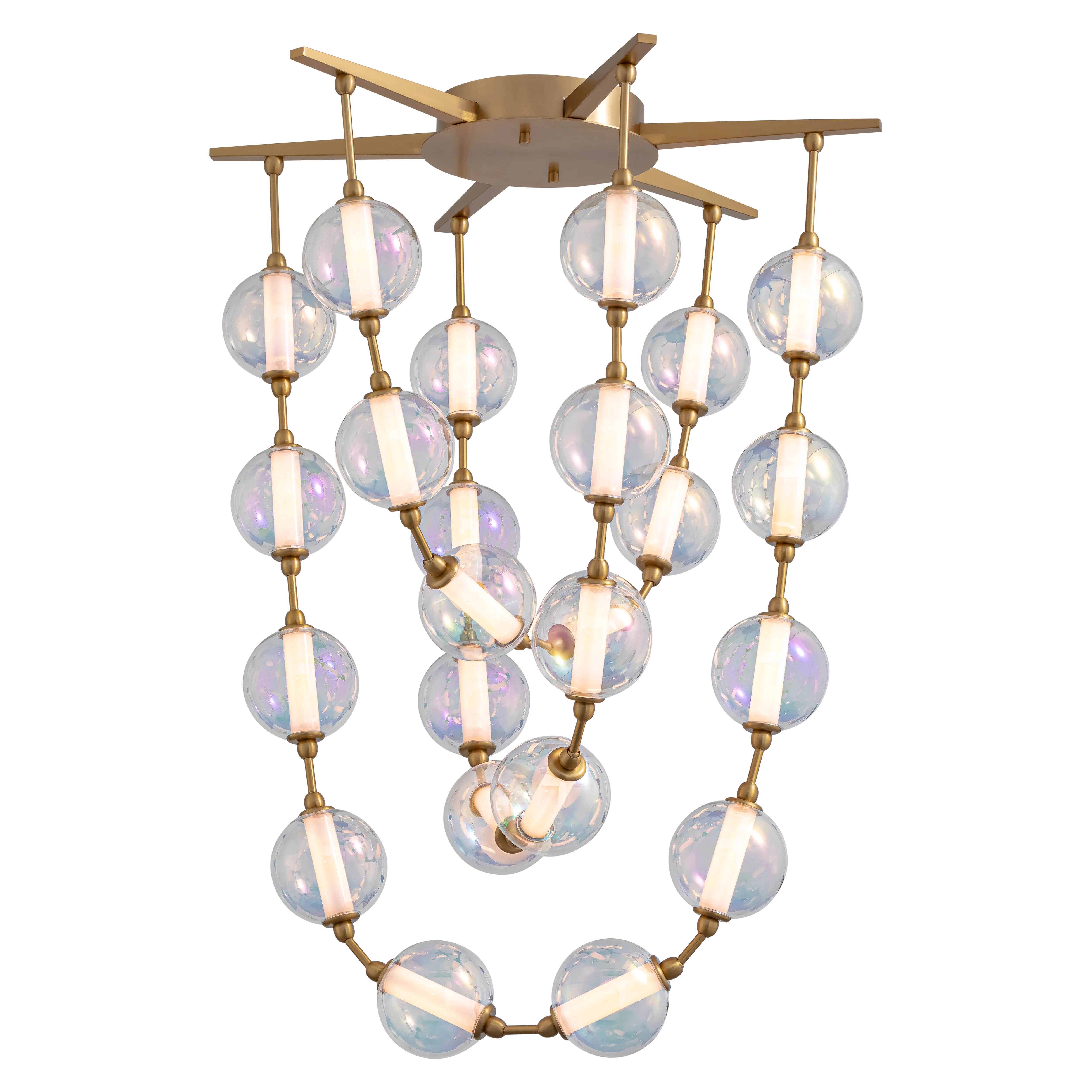 Pearla Integrated LED 28in Pendant in Brushed Champagne Brass