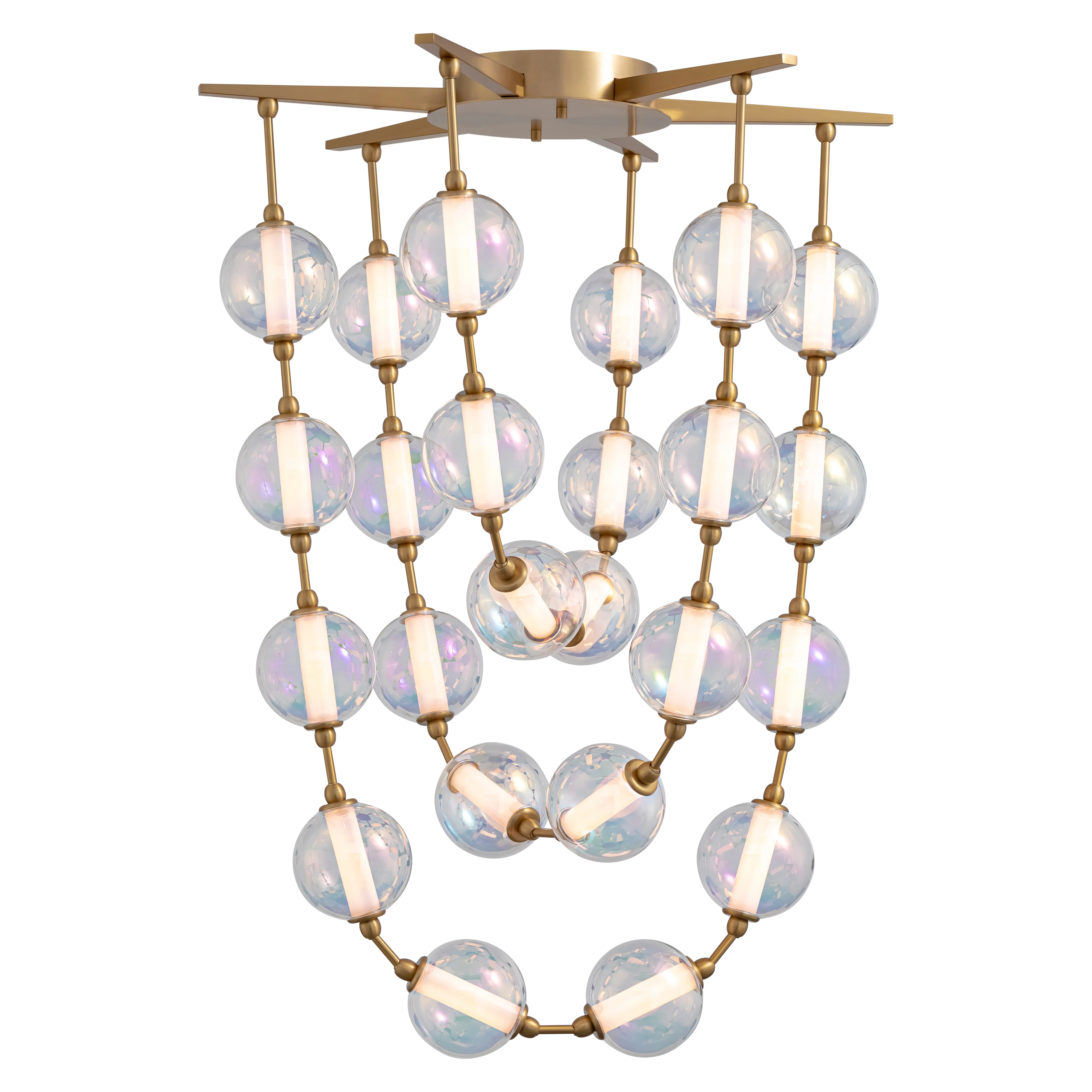 Pearla Integrated LED 35in Pendant in Brushed Champagne Brass