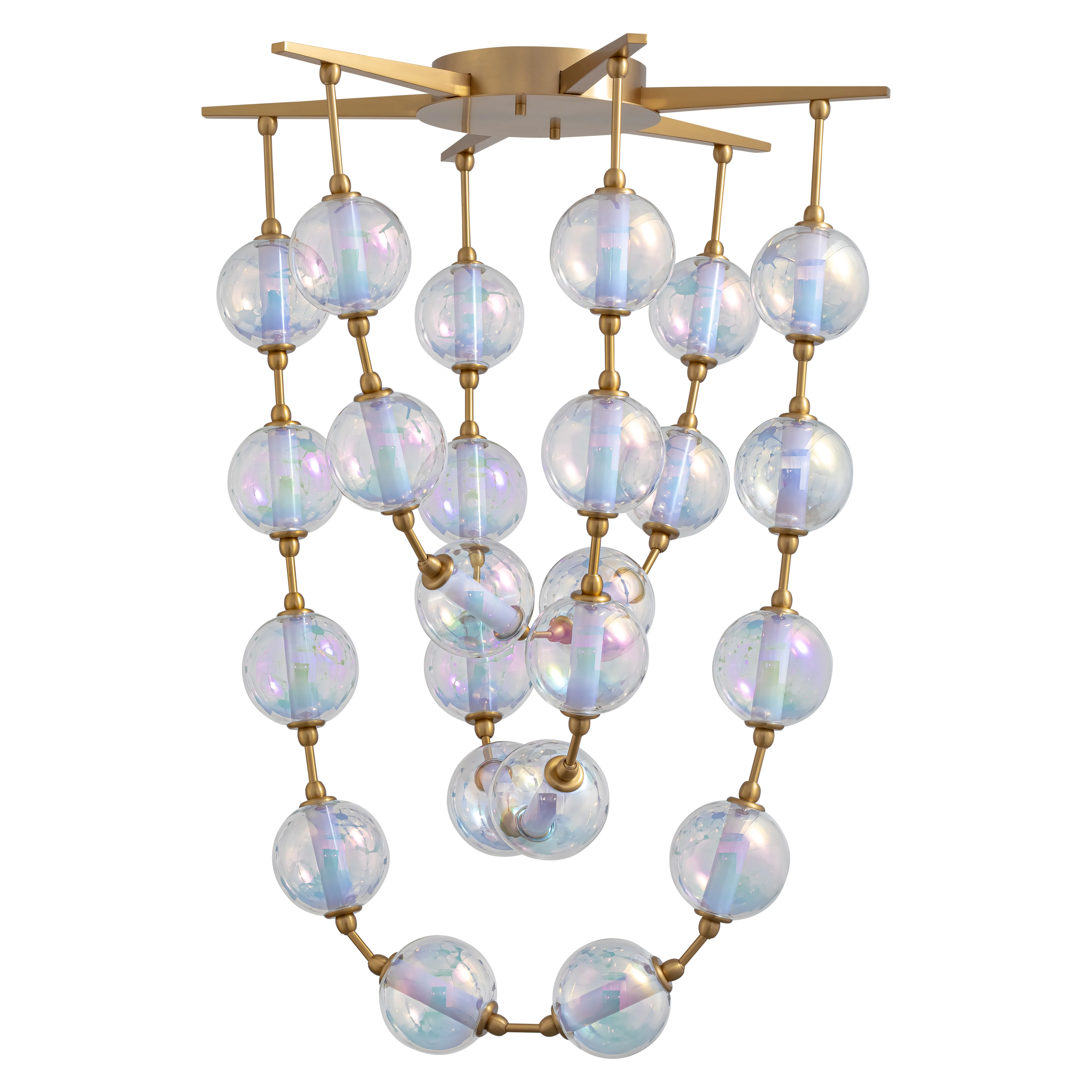Pearla Integrated LED 35in Pendant in Brushed Champagne Brass - Image 3